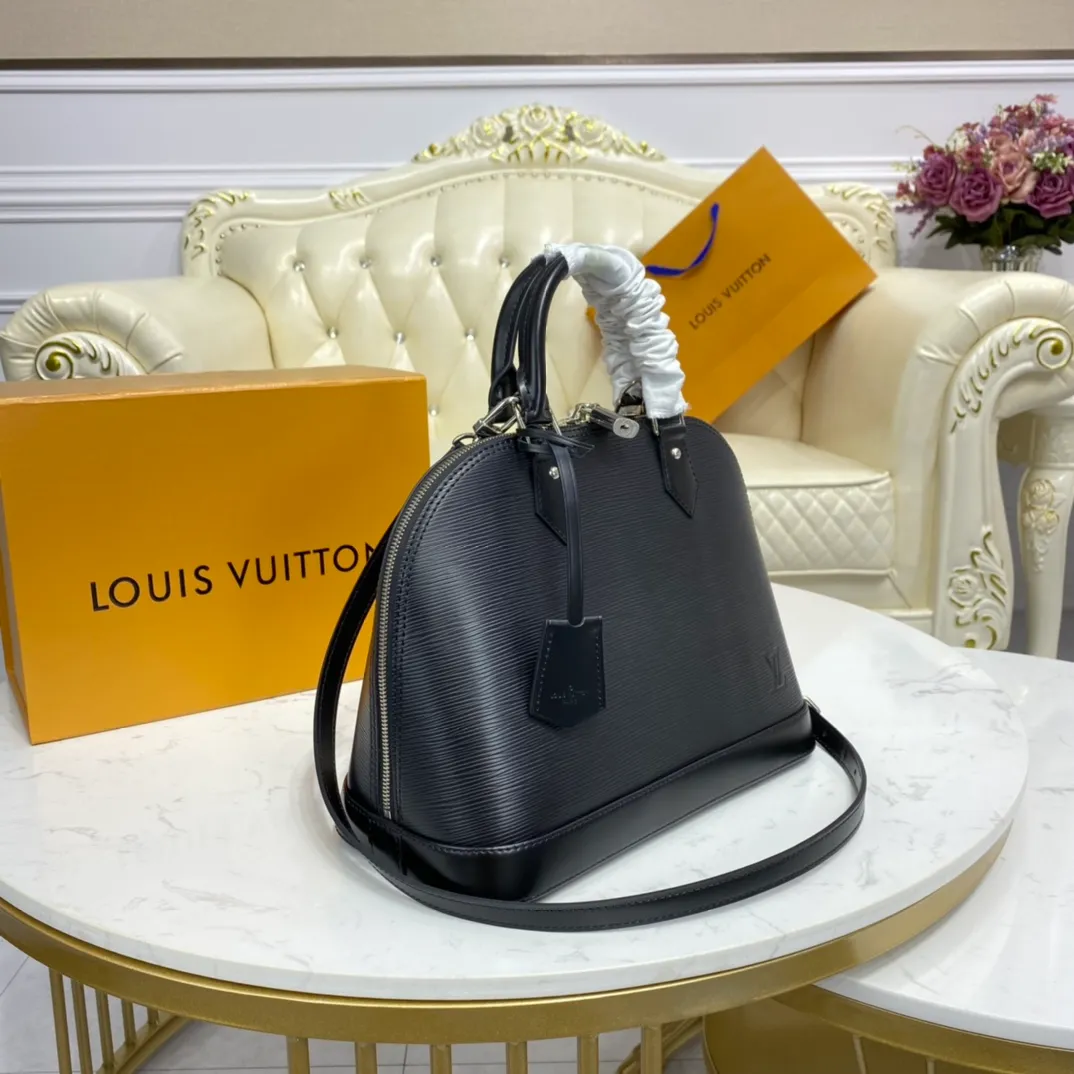 LOUIS VUITTON ALMA BB HANDBAG EPI GRAINED COWHIDE LEATHER BLACK M40862_2 LOUIS VUITTON ALMA BB HANDBAG EPI GRAINED COWHIDE LEATHER BLACK M40862 2