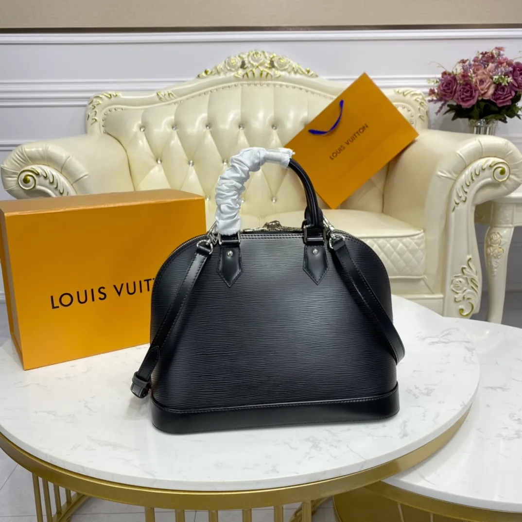 LOUIS VUITTON ALMA BB HANDBAG EPI GRAINED COWHIDE LEATHER BLACK M40862_3 LOUIS VUITTON ALMA BB HANDBAG EPI GRAINED COWHIDE LEATHER BLACK M40862 3