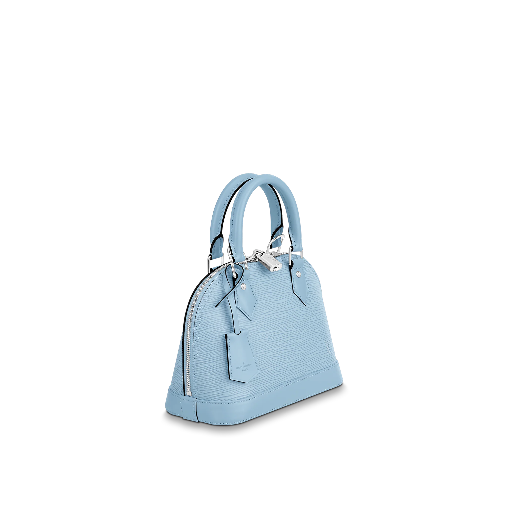 LOUIS VUITTON ALMA BB HANDBAG EPI GRAINED COWHIDE LEATHER BLEU NUAGE BLUE M59345_1 LOUIS VUITTON ALMA BB HANDBAG EPI GRAINED COWHIDE LEATHER BLEU NUAGE BLUE M59345 1