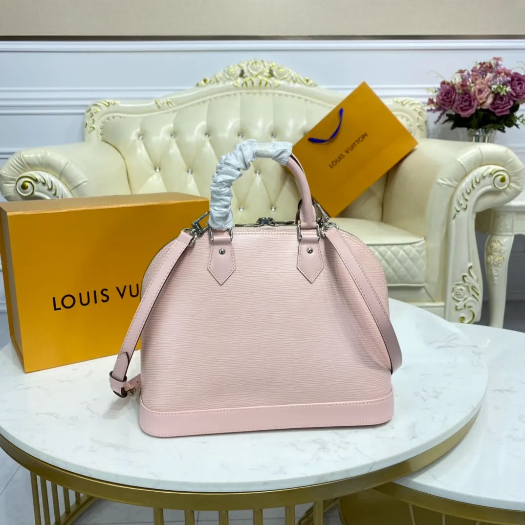 LOUIS VUITTON ALMA BB HANDBAG EPI GRAINED COWHIDE LEATHER ROSE PINK M41327_3 LOUIS VUITTON ALMA BB HANDBAG EPI GRAINED COWHIDE LEATHER ROSE PINK M41327 3