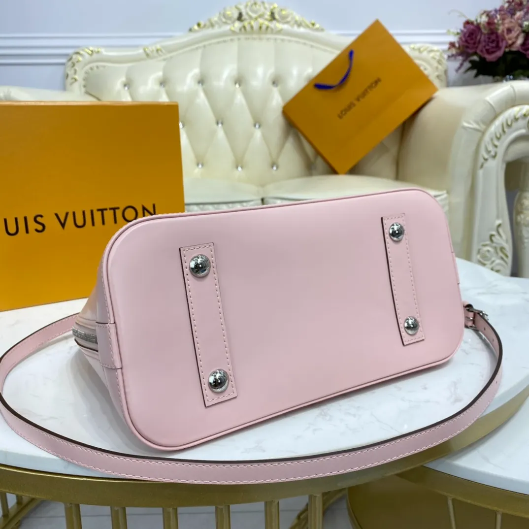 LOUIS VUITTON ALMA BB HANDBAG EPI GRAINED COWHIDE LEATHER ROSE PINK M41327_4 LOUIS VUITTON ALMA BB HANDBAG EPI GRAINED COWHIDE LEATHER ROSE PINK M41327 4