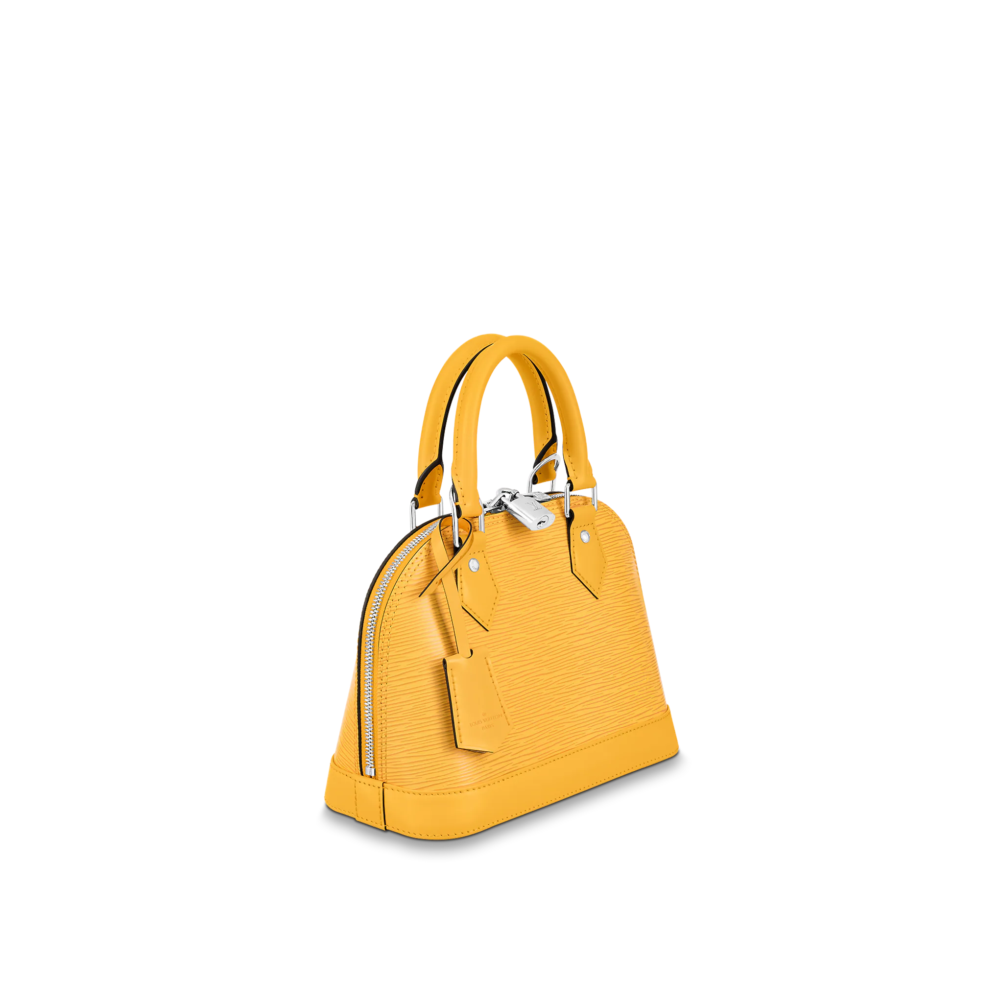 LOUIS VUITTON ALMA BB HANDBAG EPI GRAINED COWHIDE LEATHER SUNFLOWER YELLOW M59358_1 LOUIS VUITTON ALMA BB HANDBAG EPI GRAINED COWHIDE LEATHER SUNFLOWER YELLOW M59358 1