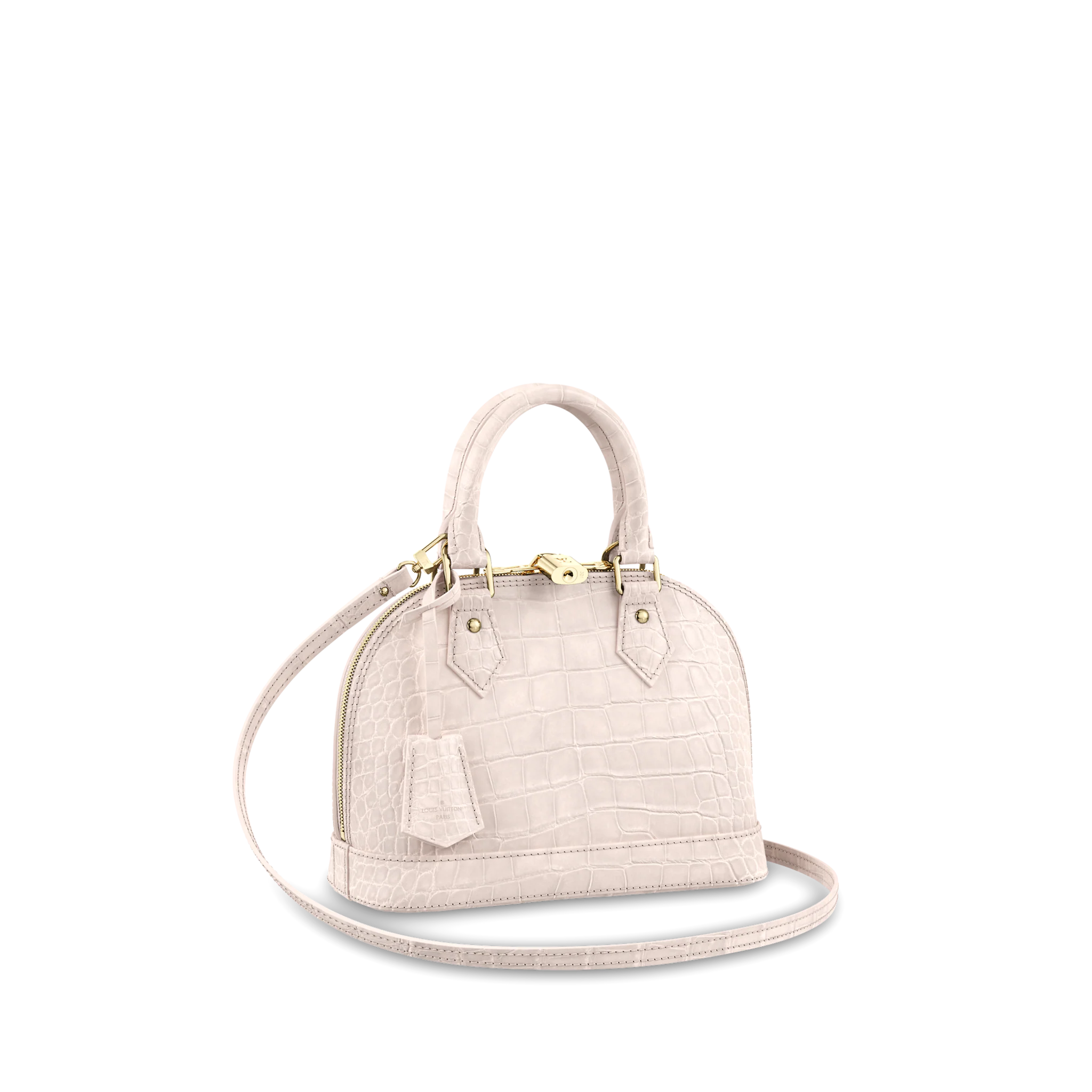 LOUIS VUITTON ALMA BB HANDBAG MATTE ALLIGATOR LEATHER BEIGE N96617 LOUIS VUITTON ALMA BB HANDBAG MATTE ALLIGATOR LEATHER BEIGE N96617