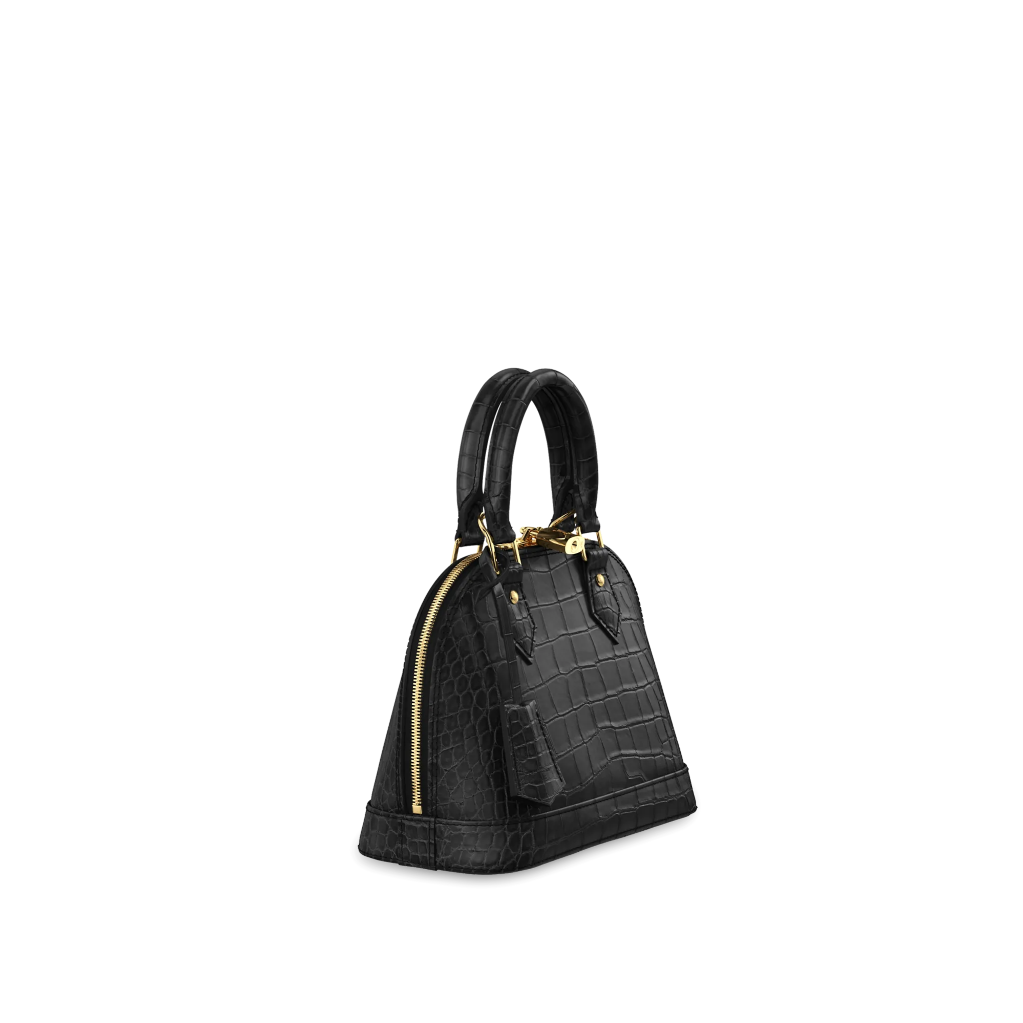 LOUIS VUITTON ALMA BB HANDBAG MATTE ALLIGATOR LEATHER MATTE BLACK N95558_1 LOUIS VUITTON ALMA BB HANDBAG MATTE ALLIGATOR LEATHER MATTE BLACK N95558 1