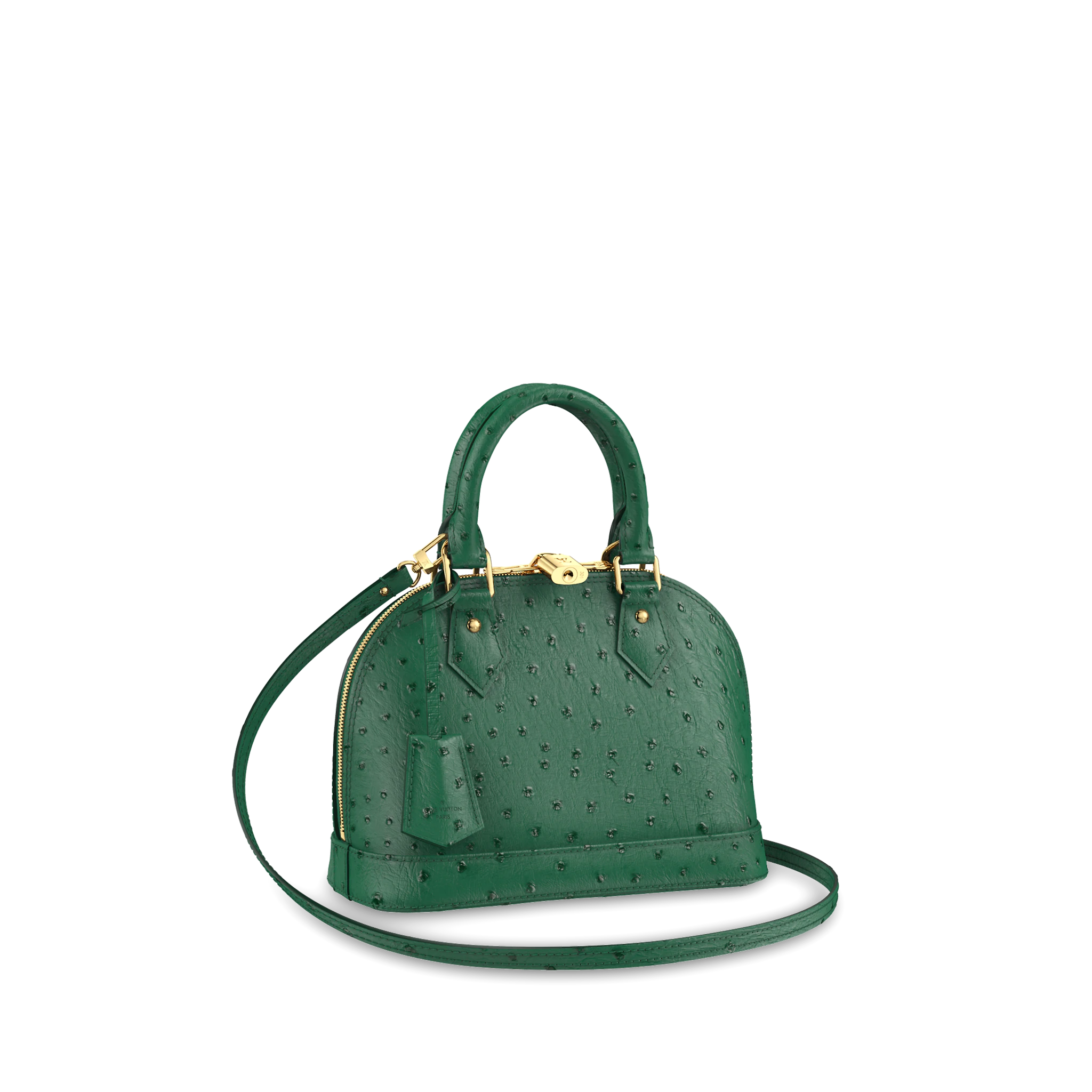 LOUIS VUITTON ALMA BB HANDBAG OSTRICH LEATHER MINT N91233 LOUIS VUITTON ALMA BB HANDBAG OSTRICH LEATHER MINT N91233