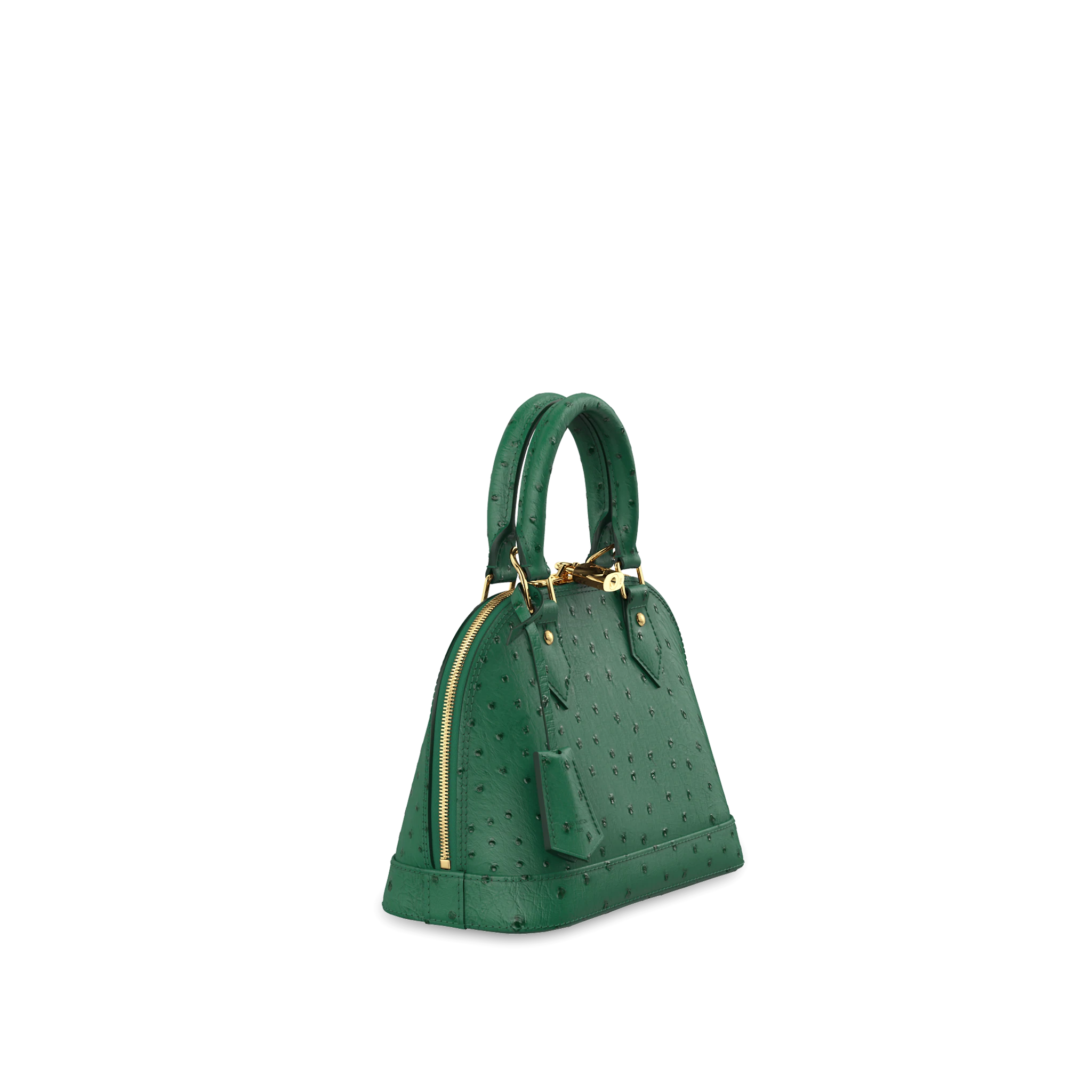 LOUIS VUITTON ALMA BB HANDBAG OSTRICH LEATHER MINT N91233_1 LOUIS VUITTON ALMA BB HANDBAG OSTRICH LEATHER MINT N91233 1