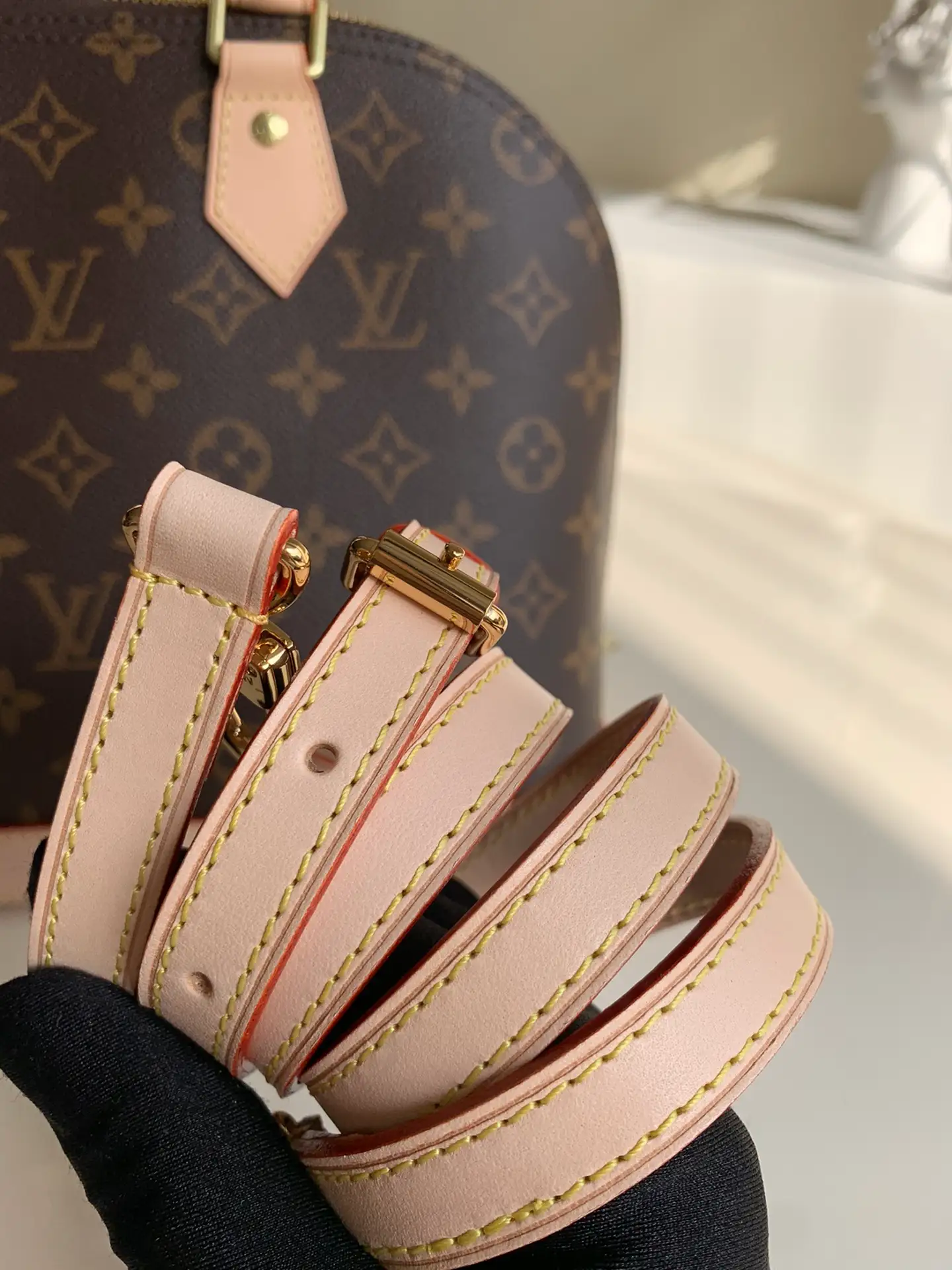LOUIS VUITTON ALMA PM HANDBAG MONOGRAM COATED CANVAS M53151_9 LOUIS VUITTON ALMA PM HANDBAG MONOGRAM COATED CANVAS M53151 9