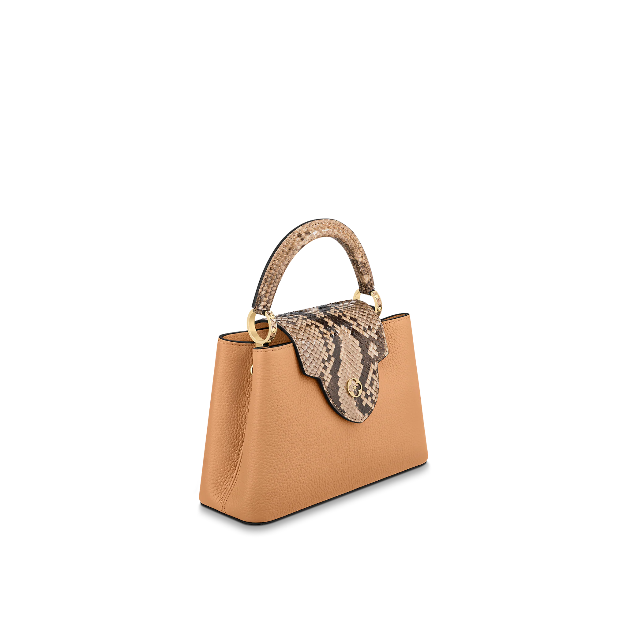 LOUIS VUITTON CAPUCINES BB HANDBAG TAURILLON AND PYTHON LEATHER BROWN N80741_1 LOUIS VUITTON CAPUCINES BB HANDBAG TAURILLON AND PYTHON LEATHER BROWN N80741 1
