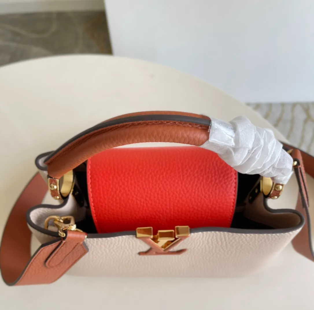 LOUIS VUITTON CAPUCINES BB HANDBAG TAURILLON LEATHER VANILLE LIGHT BEIGE M57904_6 LOUIS VUITTON CAPUCINES BB HANDBAG TAURILLON LEATHER VANILLE LIGHT BEIGE M57904 6