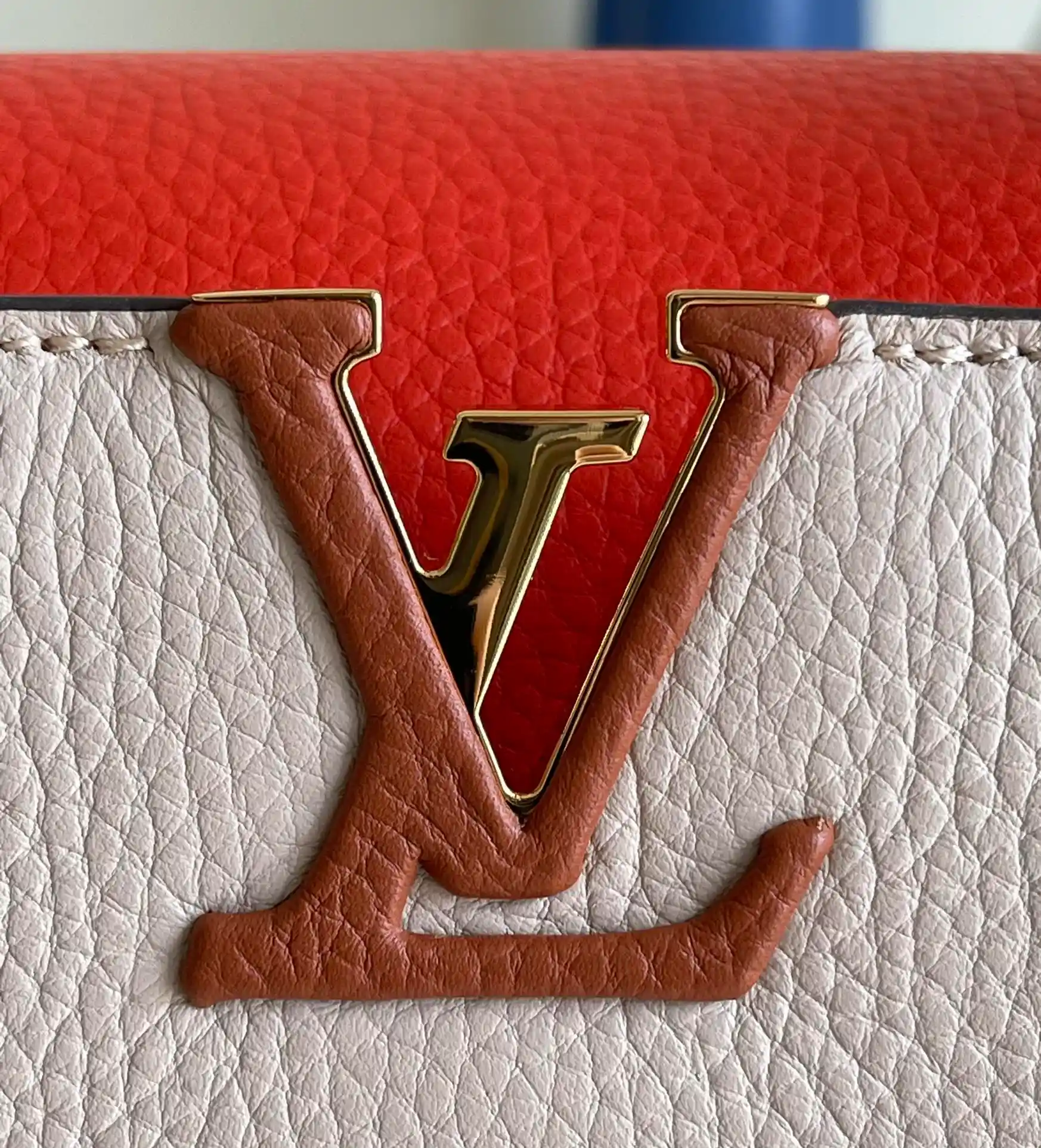 LOUIS VUITTON CAPUCINES BB HANDBAG TAURILLON LEATHER VANILLE LIGHT BEIGE M57904_8 LOUIS VUITTON CAPUCINES BB HANDBAG TAURILLON LEATHER VANILLE LIGHT BEIGE M57904 8