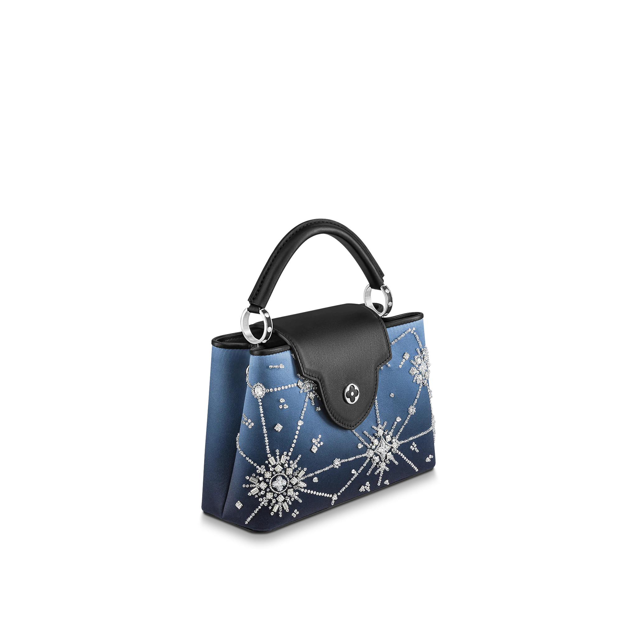 LOUIS VUITTON CAPUCINES BB STARDUST HANDBAG SILK SATIN BLUE M59186_1 LOUIS VUITTON CAPUCINES BB STARDUST HANDBAG SILK SATIN BLUE M59186 1
