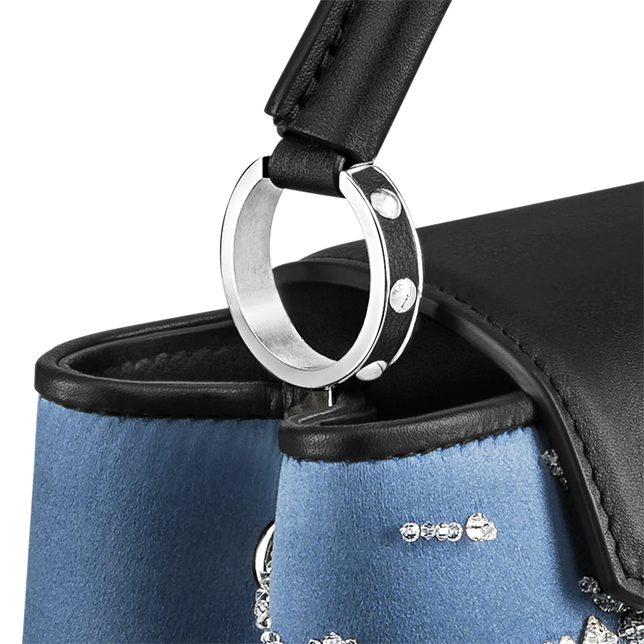 LOUIS VUITTON CAPUCINES BB STARDUST HANDBAG SILK SATIN BLUE M59186_4 LOUIS VUITTON CAPUCINES BB STARDUST HANDBAG SILK SATIN BLUE M59186 4