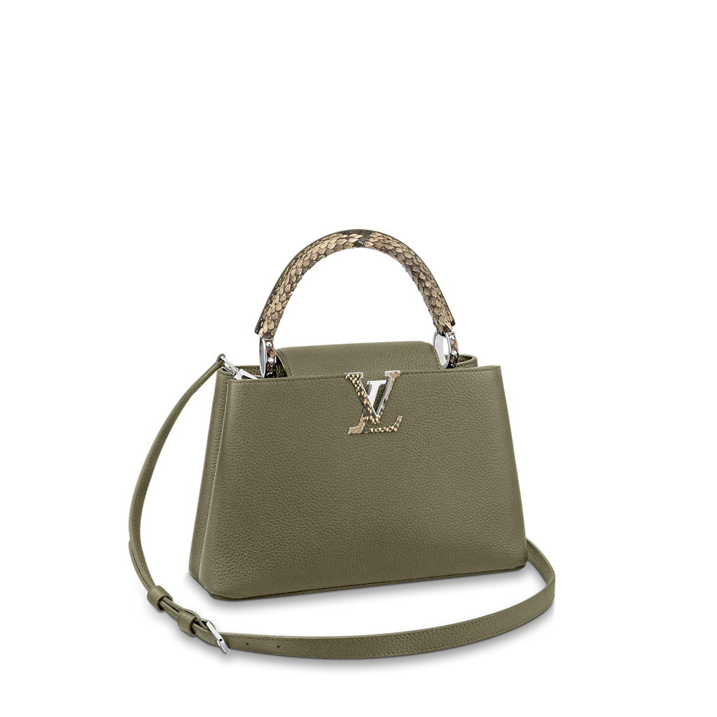 LOUIS VUITTON CAPUCINES MM BAG TAURILLON COWHIDE LEATHER AND PYTHON TRIM N93799 LOUIS VUITTON CAPUCINES MM BAG TAURILLON COWHIDE LEATHER AND PYTHON TRIM N93799