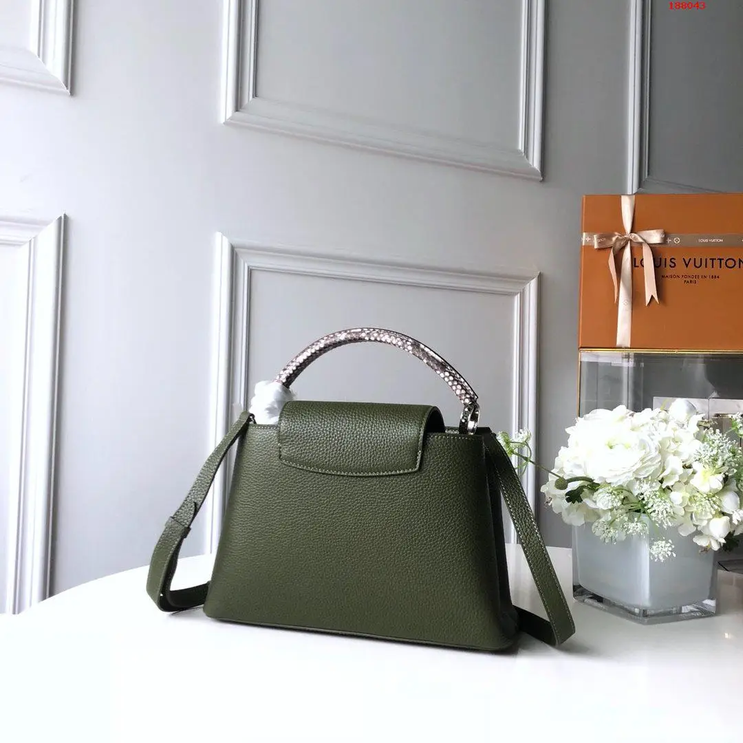 LOUIS VUITTON CAPUCINES MM BAG TAURILLON COWHIDE LEATHER AND PYTHON TRIM N93799_02 LOUIS VUITTON CAPUCINES MM BAG TAURILLON COWHIDE LEATHER AND PYTHON TRIM N93799 02