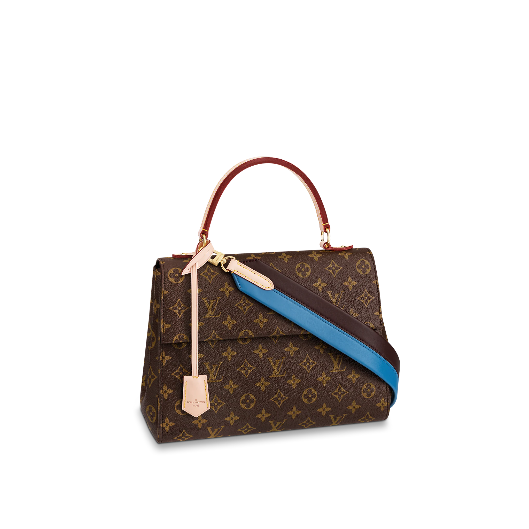 LOUIS VUITTON CLUNY MM HANDBAG MONOGRAM COATED CANVAS GLACIER BLUE M42735 LOUIS VUITTON CLUNY MM HANDBAG MONOGRAM COATED CANVAS GLACIER BLUE M42735