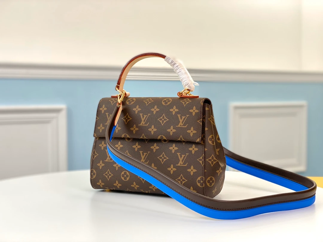 LOUIS VUITTON CLUNY MM HANDBAG MONOGRAM COATED CANVAS GLACIER BLUE M42735_1 LOUIS VUITTON CLUNY MM HANDBAG MONOGRAM COATED CANVAS GLACIER BLUE M42735 1
