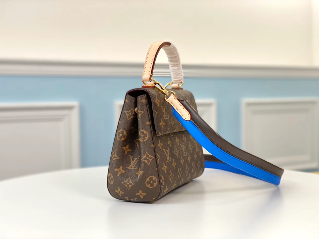 LOUIS VUITTON CLUNY MM HANDBAG MONOGRAM COATED CANVAS GLACIER BLUE M42735_2 LOUIS VUITTON CLUNY MM HANDBAG MONOGRAM COATED CANVAS GLACIER BLUE M42735 2