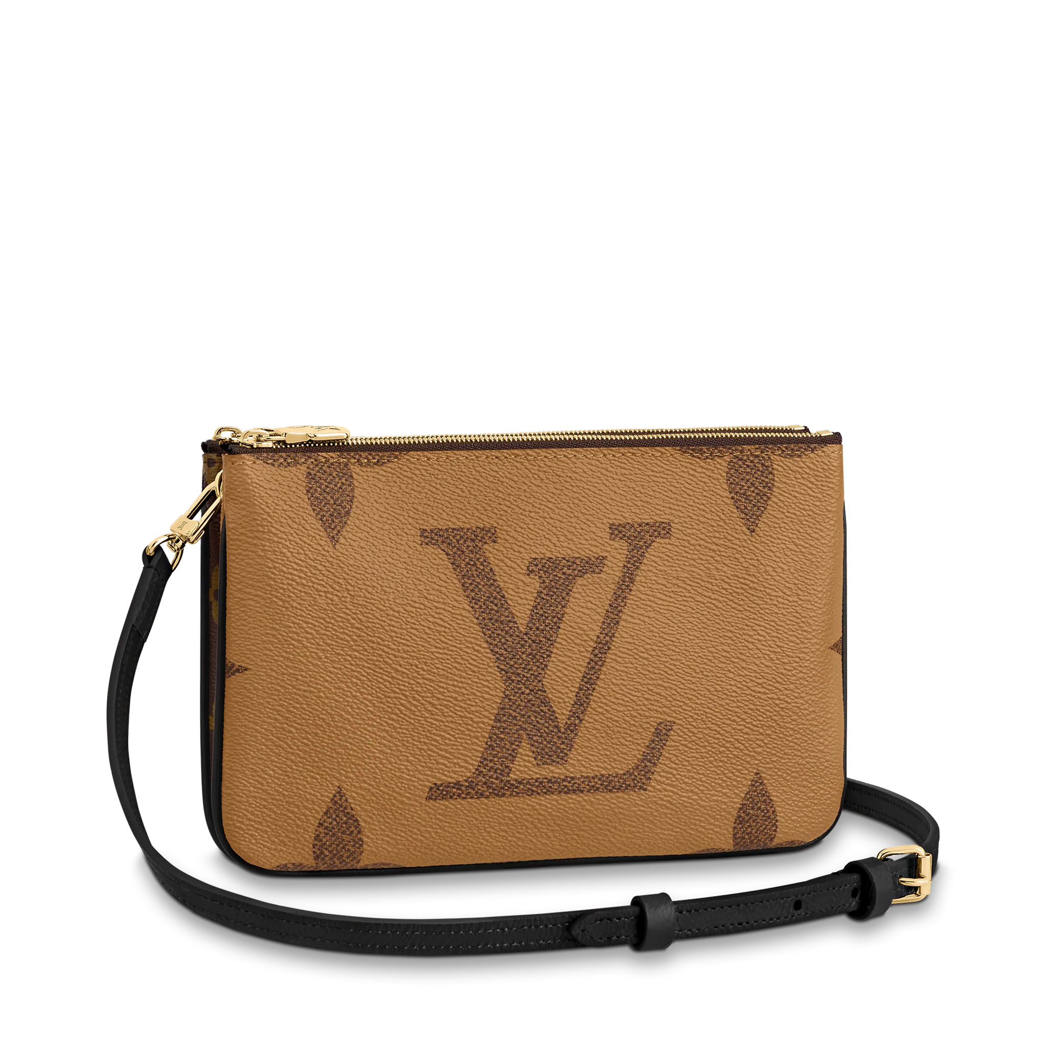 LOUIS VUITTON DOUBLE ZIP POCHETTE BAG MONOGRAM GIANT REVERSE CANVAS M69203 LOUIS VUITTON DOUBLE ZIP POCHETTE BAG MONOGRAM GIANT REVERSE CANVAS M69203