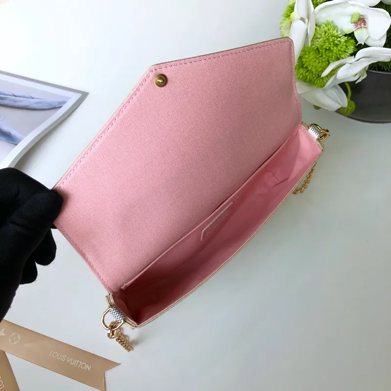 LOUIS VUITTON FÉLICIE POCHETTE BAG DAMIER AZUR COATED CANVAS N63106_6 LOUIS VUITTON FELICIE POCHETTE BAG DAMIER AZUR COATED CANVAS N63106 6