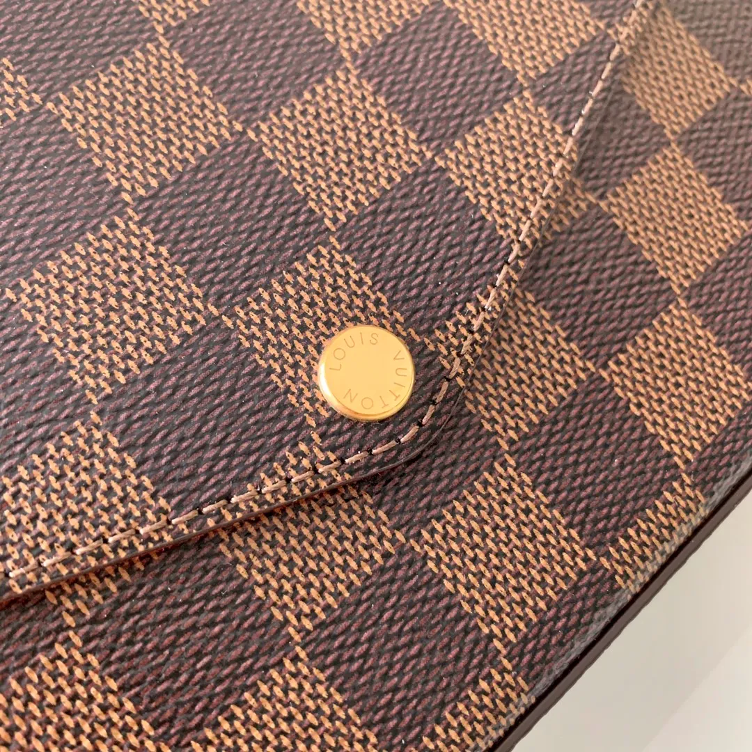 LOUIS VUITTON FÉLICIE POCHETTE BAG DAMIER EBENE COATED CANVAS CERISE RED N63032_6 LOUIS VUITTON FELICIE POCHETTE BAG DAMIER EBENE COATED CANVAS CERISE RED N63032 6