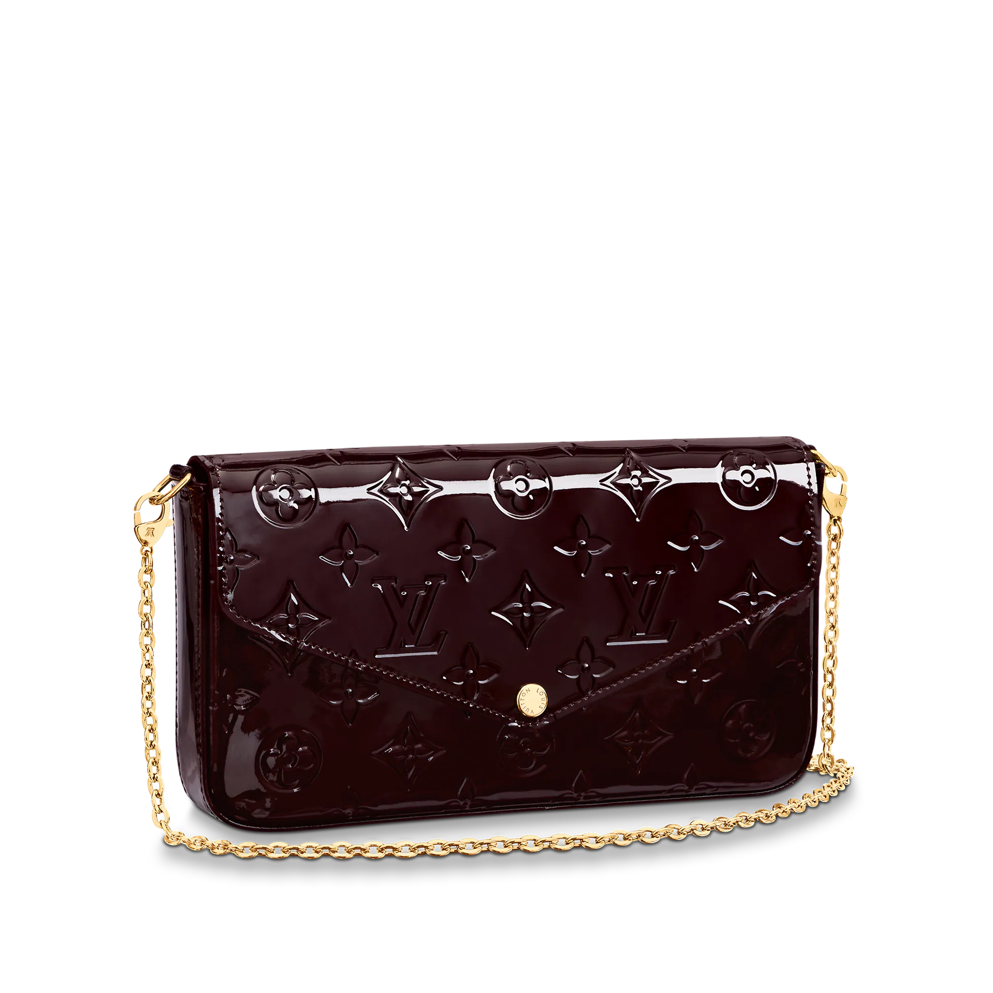 LOUIS VUITTON FÉLICIE POCHETTE BAG MONOGRAM VERNIS CALF LEATHER AMARANTE RED M61267 LOUIS VUITTON FELICIE POCHETTE BAG MONOGRAM VERNIS CALF LEATHER AMARANTE RED M61267