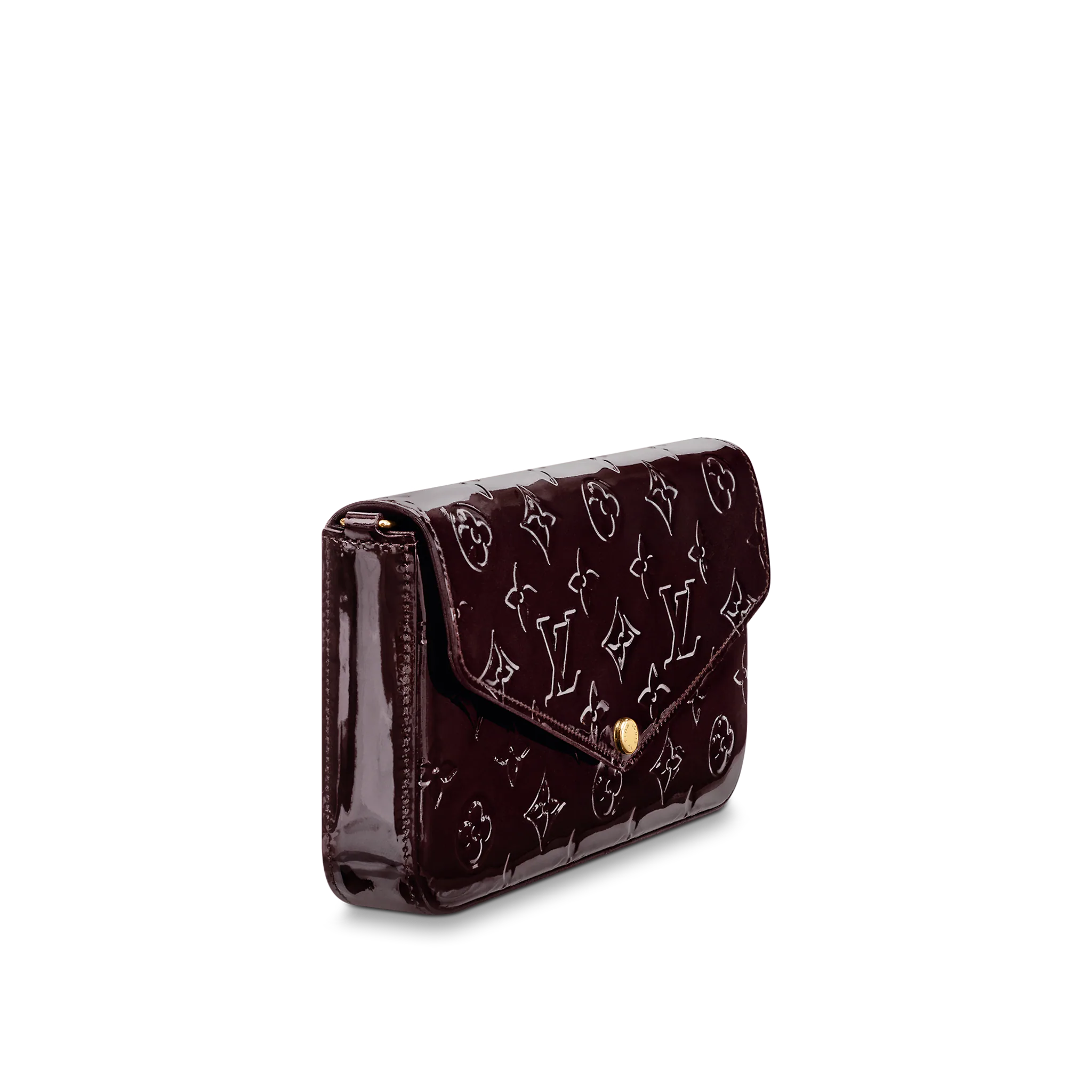 LOUIS VUITTON FÉLICIE POCHETTE BAG MONOGRAM VERNIS CALF LEATHER AMARANTE RED M61267_1 LOUIS VUITTON FELICIE POCHETTE BAG MONOGRAM VERNIS CALF LEATHER AMARANTE RED M61267 1