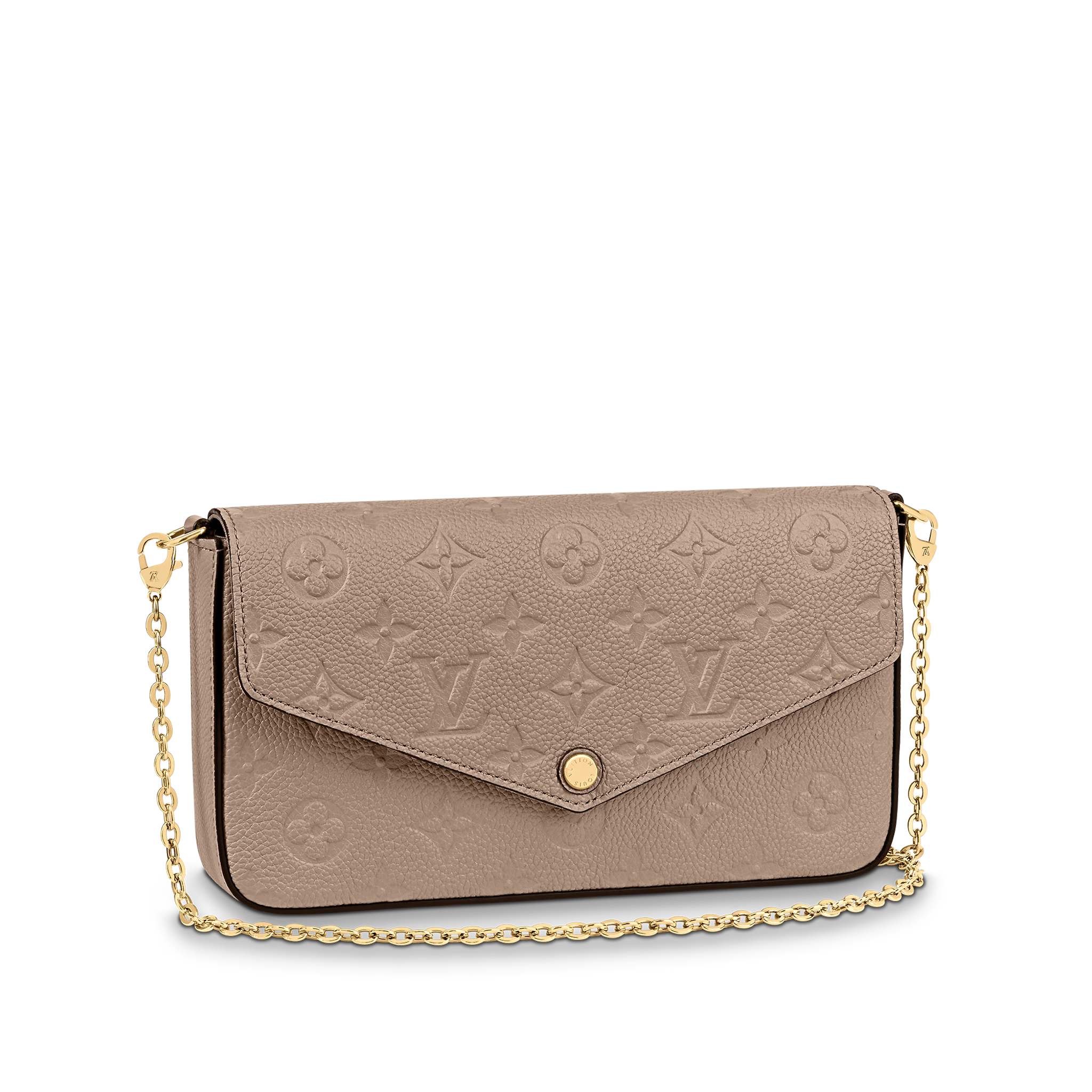 LOUIS VUITTON FÉLICIE POCHETTE BAG SUPPLE GRAINED COWHIDE LEATHER BEIGE M68697 LOUIS VUITTON FELICIE POCHETTE BAG SUPPLE GRAINED COWHIDE LEATHER BEIGE M68697