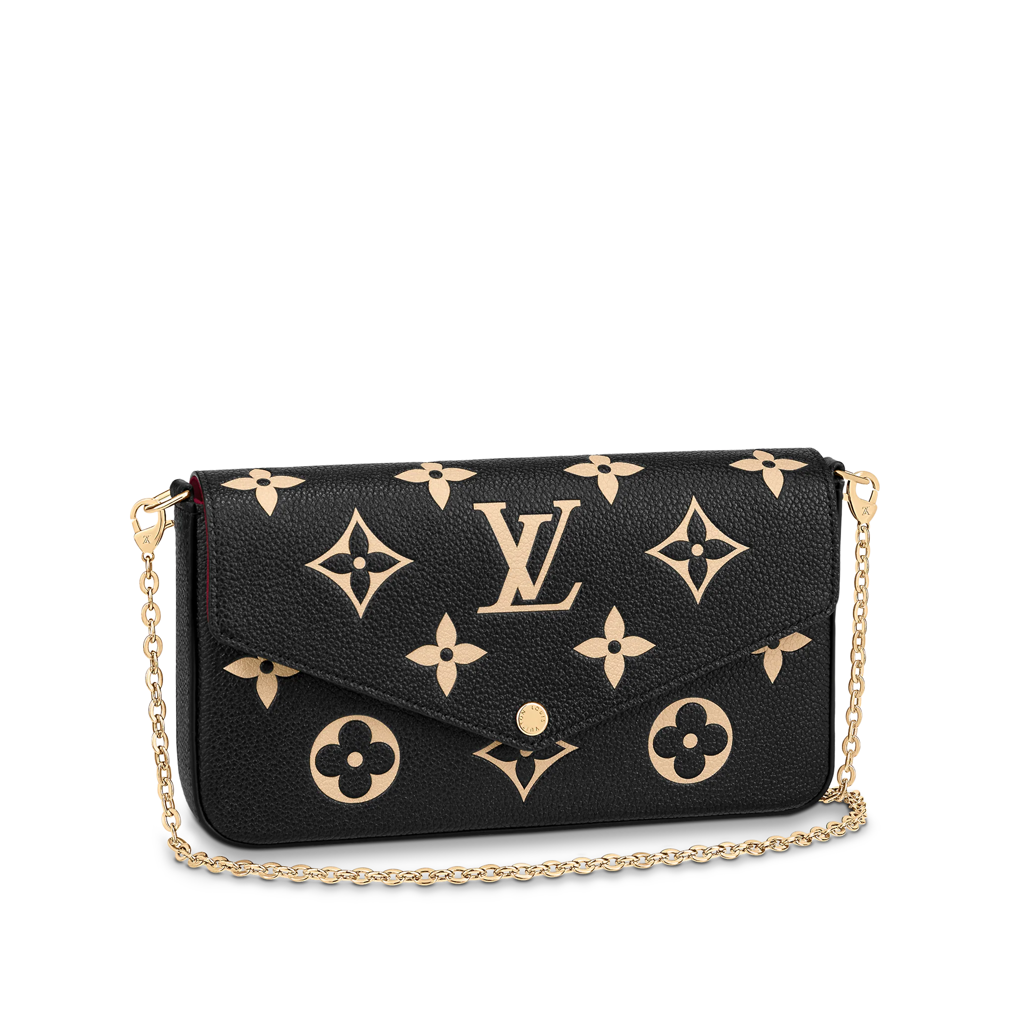 LOUIS VUITTON FÉLICIE POCHETTE BAG SUPPLE GRAINED COWHIDE LEATHER BLACK M80482 LOUIS VUITTON FELICIE POCHETTE BAG SUPPLE GRAINED COWHIDE LEATHER BLACK M80482