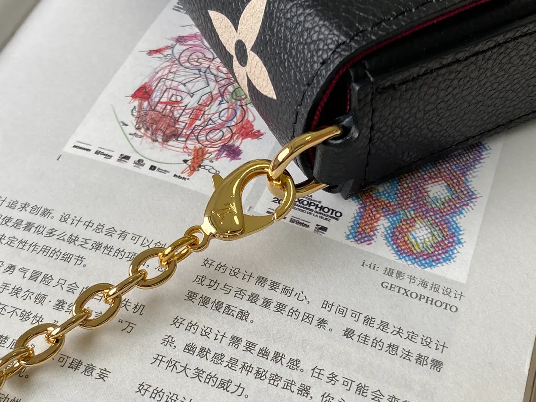 LOUIS VUITTON FÉLICIE POCHETTE BAG SUPPLE GRAINED COWHIDE LEATHER BLACK M80482_5 LOUIS VUITTON FELICIE POCHETTE BAG SUPPLE GRAINED COWHIDE LEATHER BLACK M80482 5