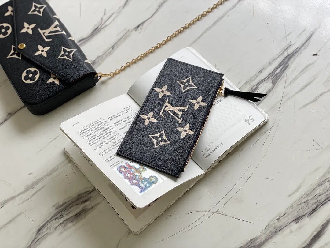 LOUIS VUITTON FÉLICIE POCHETTE BAG SUPPLE GRAINED COWHIDE LEATHER BLACK M80482_7 LOUIS VUITTON FELICIE POCHETTE BAG SUPPLE GRAINED COWHIDE LEATHER BLACK M80482 7