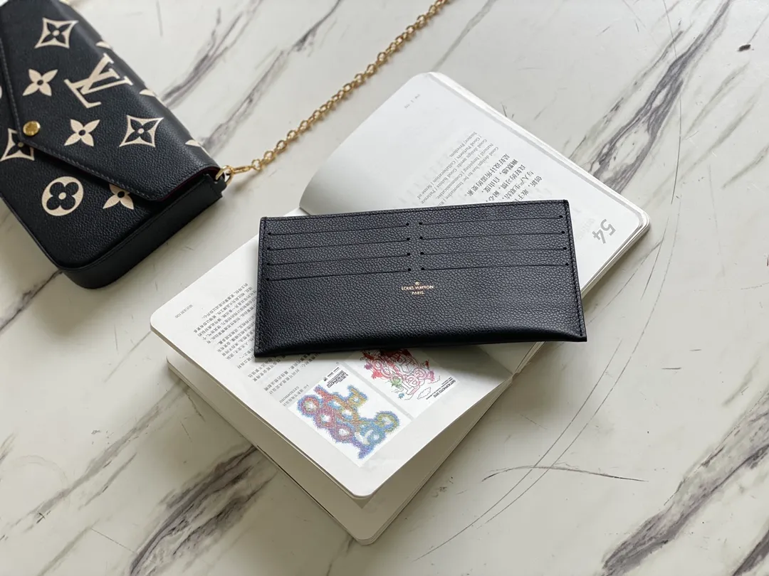 LOUIS VUITTON FÉLICIE POCHETTE BAG SUPPLE GRAINED COWHIDE LEATHER BLACK M80482_8 LOUIS VUITTON FELICIE POCHETTE BAG SUPPLE GRAINED COWHIDE LEATHER BLACK M80482 8