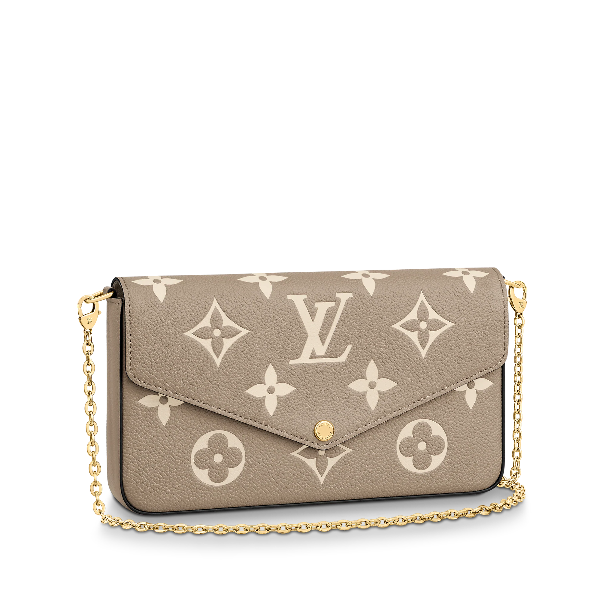 LOUIS VUITTON FÉLICIE POCHETTE BAG SUPPLE GRAINED COWHIDE LEATHER CREAM M69977 LOUIS VUITTON FELICIE POCHETTE BAG SUPPLE GRAINED COWHIDE LEATHER CREAM M69977