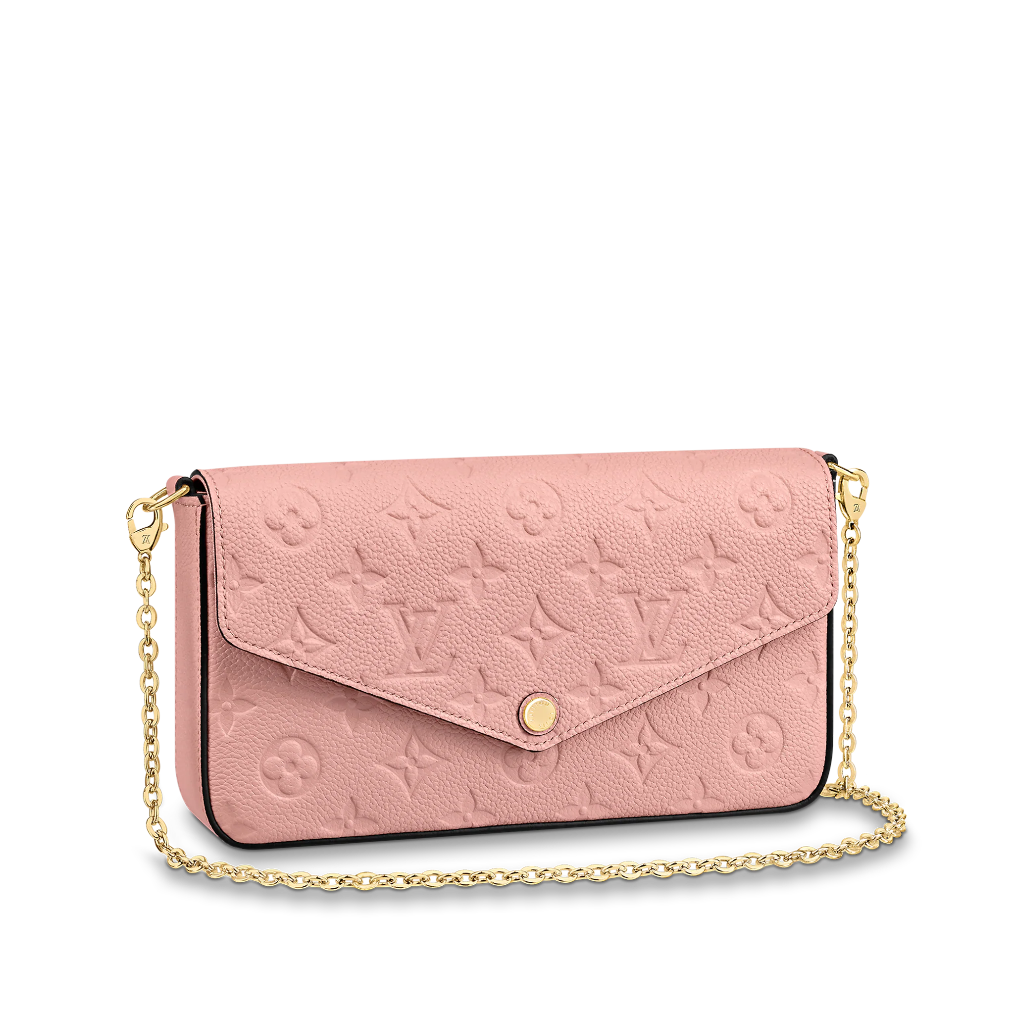 LOUIS VUITTON FÉLICIE POCHETTE BAG SUPPLE GRAINED COWHIDE LEATHER PINK M67856 LOUIS VUITTON FELICIE POCHETTE BAG SUPPLE GRAINED COWHIDE LEATHER PINK M67856