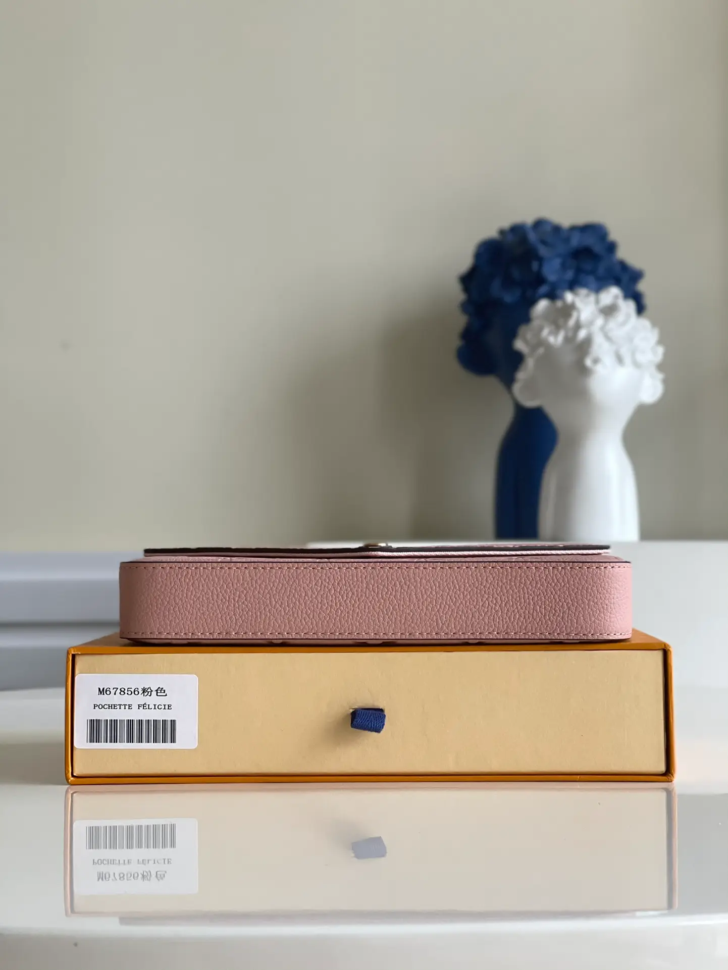 LOUIS VUITTON FÉLICIE POCHETTE BAG SUPPLE GRAINED COWHIDE LEATHER PINK M67856_3 LOUIS VUITTON FELICIE POCHETTE BAG SUPPLE GRAINED COWHIDE LEATHER PINK M67856 3