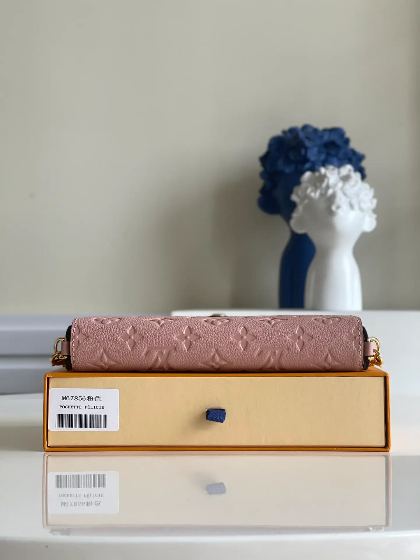 LOUIS VUITTON FÉLICIE POCHETTE BAG SUPPLE GRAINED COWHIDE LEATHER PINK M67856_5 LOUIS VUITTON FELICIE POCHETTE BAG SUPPLE GRAINED COWHIDE LEATHER PINK M67856 5