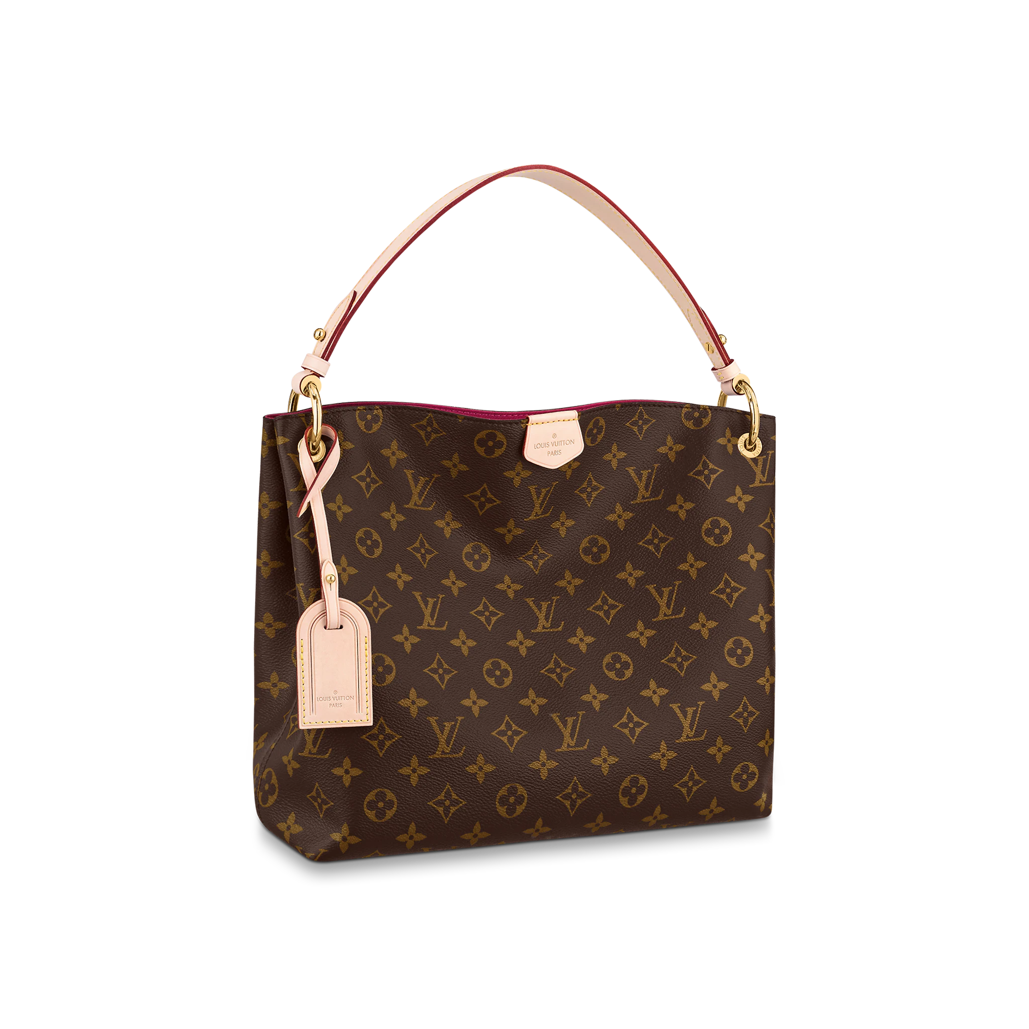 LOUIS VUITTON GRACEFUL PM HOBO BAG MONOGRAM COATED CANVAS PINK M43700 LOUIS VUITTON GRACEFUL PM HOBO BAG MONOGRAM COATED CANVAS PINK M43700