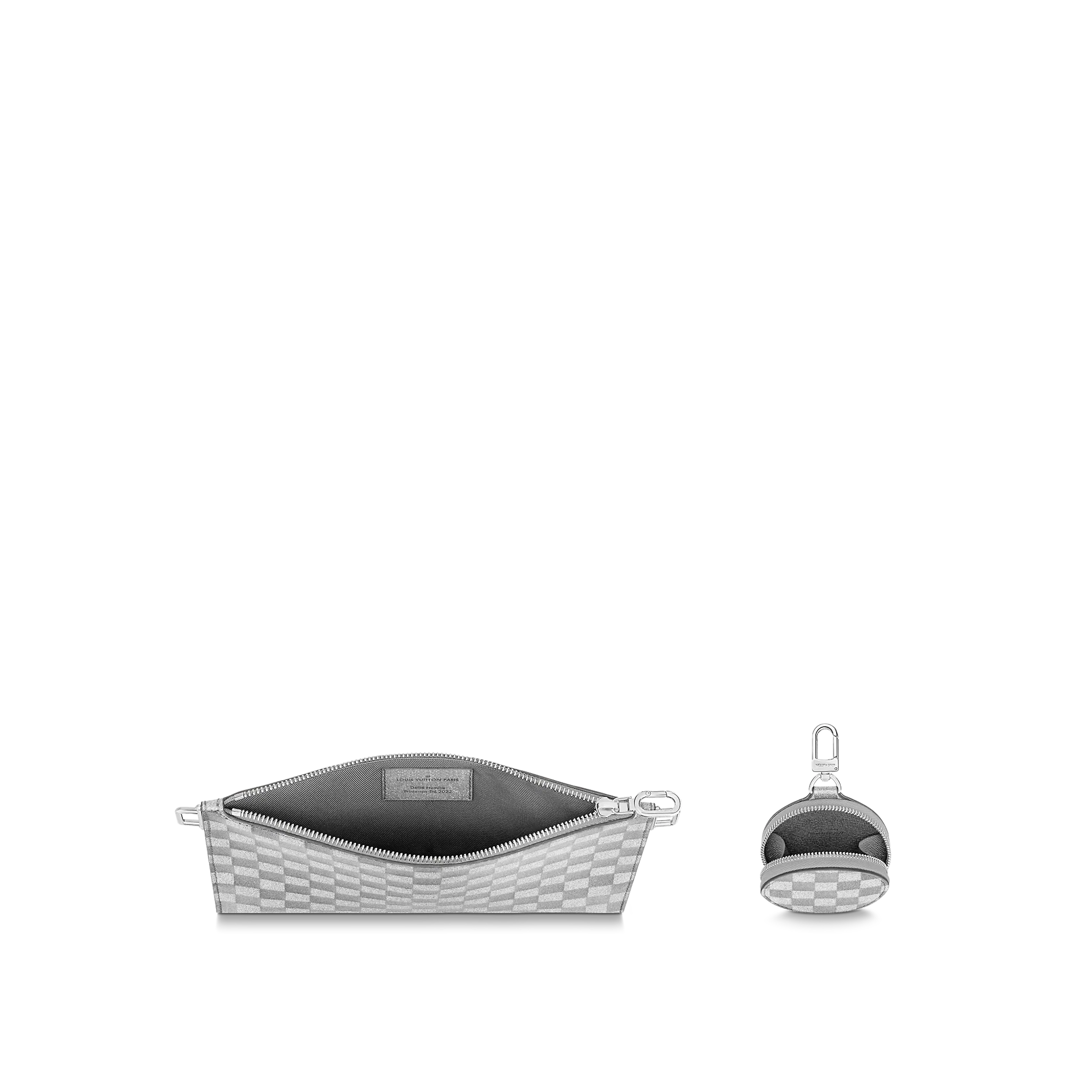 LOUIS VUITTON IN THE LOOP TRIO POUCH BAG DAMIER GLITTER LEATHER M59682_1 LOUIS VUITTON IN THE LOOP TRIO POUCH BAG DAMIER GLITTER LEATHER M59682 1