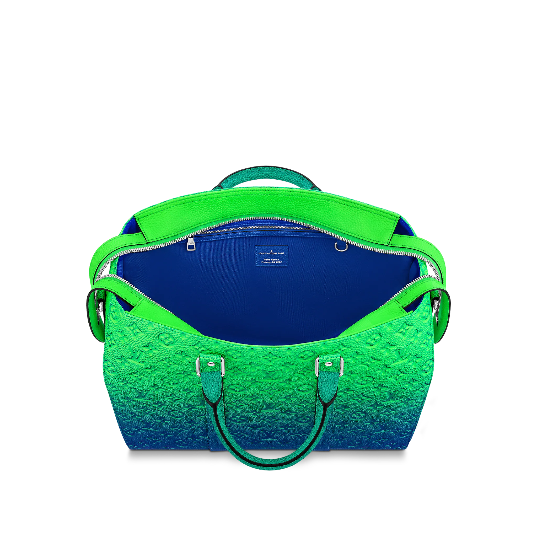 LOUIS VUITTON KEEPALL TOTE BAG GREEN TAURILLON ILLUSION LEATHER M59688_2 LOUIS VUITTON KEEPALL TOTE BAG GREEN TAURILLON ILLUSION LEATHER M59688 2