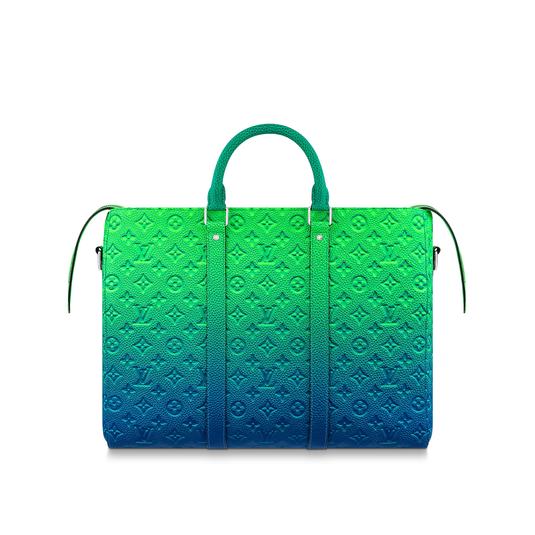 LOUIS VUITTON KEEPALL TOTE BAG GREEN TAURILLON ILLUSION LEATHER M59688_3 LOUIS VUITTON KEEPALL TOTE BAG GREEN TAURILLON ILLUSION LEATHER M59688 3