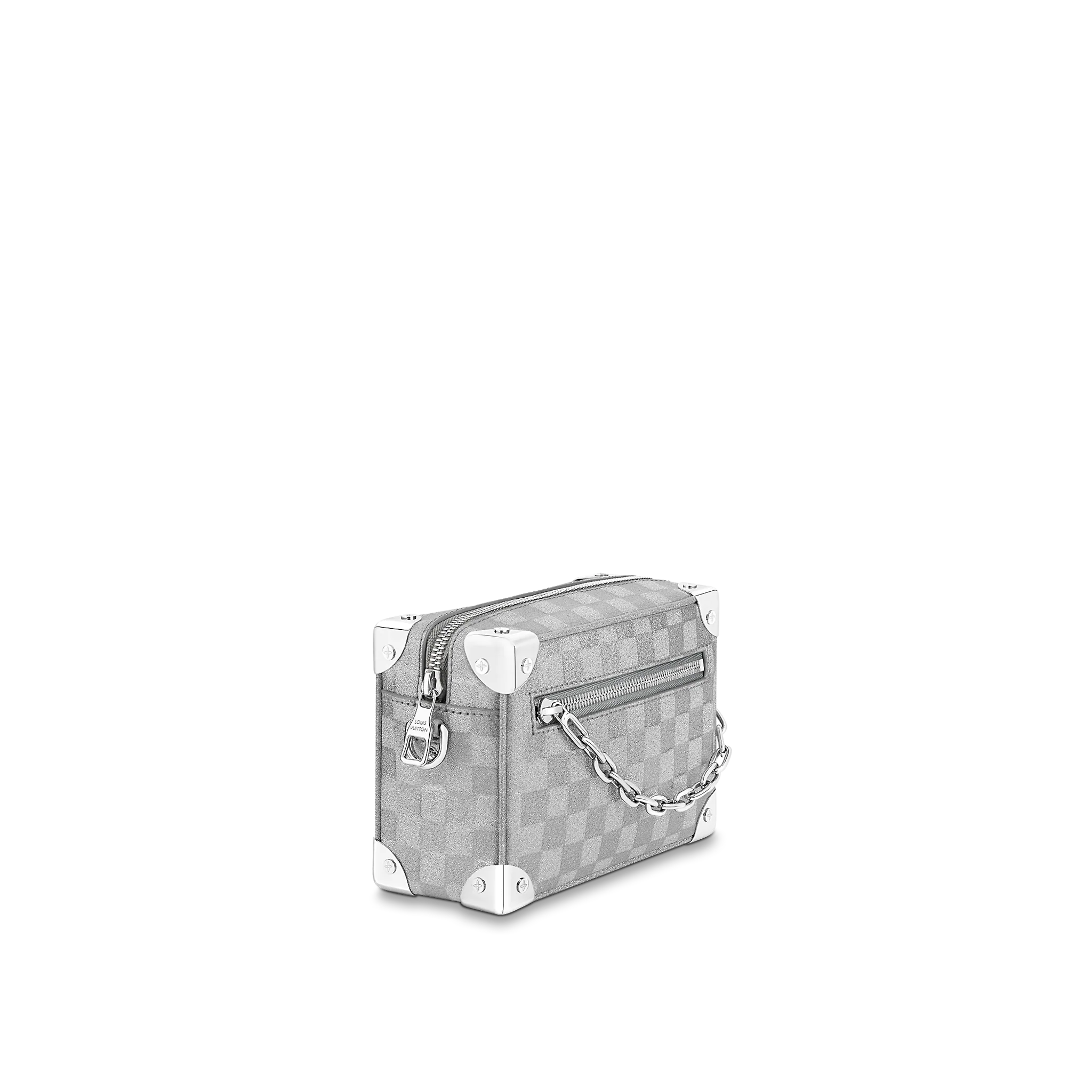 LOUIS VUITTON MINI SOFT TRUNK BAG COWHIDE LEATHER SILVER M59726_1 LOUIS VUITTON MINI SOFT TRUNK BAG COWHIDE LEATHER SILVER M59726 1