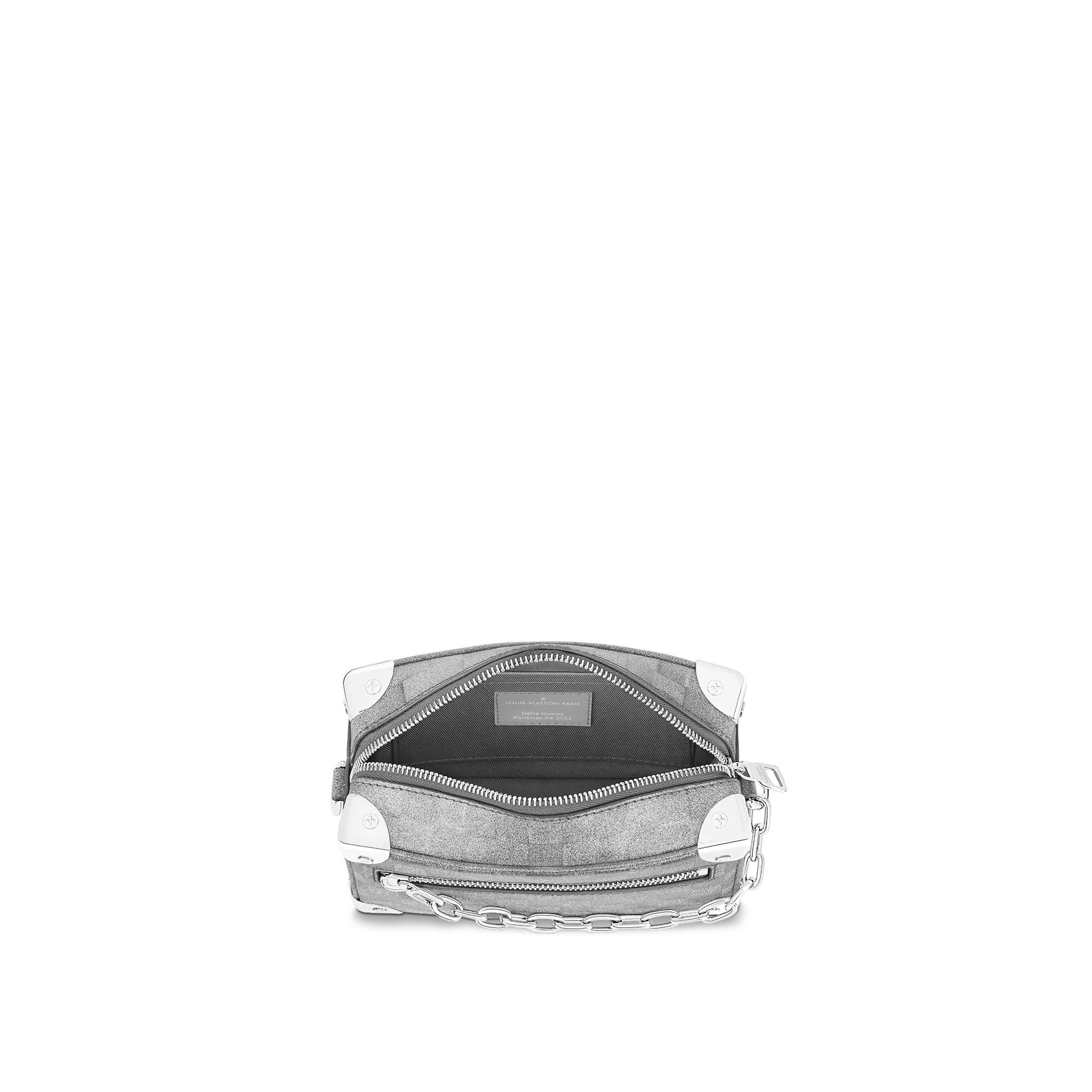 LOUIS VUITTON MINI SOFT TRUNK BAG COWHIDE LEATHER SILVER M59726_2 LOUIS VUITTON MINI SOFT TRUNK BAG COWHIDE LEATHER SILVER M59726 2