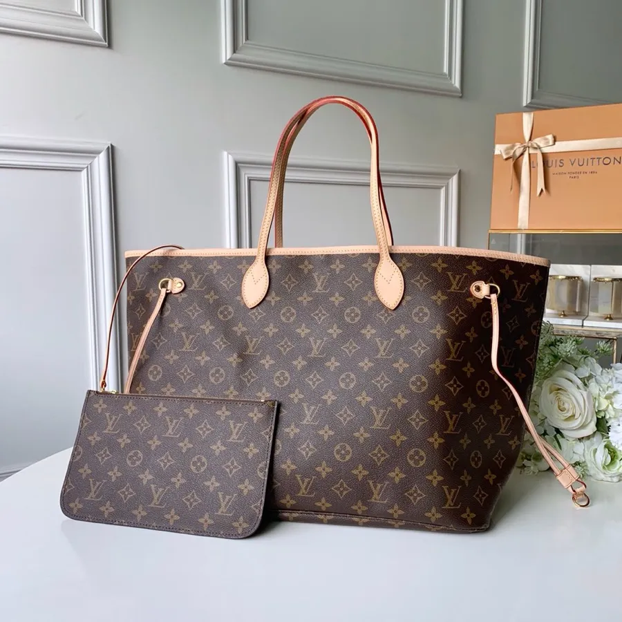 LOUIS VUITTON NEVERFULL GM TOTE BAG MONOGRAM COATED CANVAS BEIGE M40990_1 LOUIS VUITTON NEVERFULL GM TOTE BAG MONOGRAM COATED CANVAS BEIGE M40990 1
