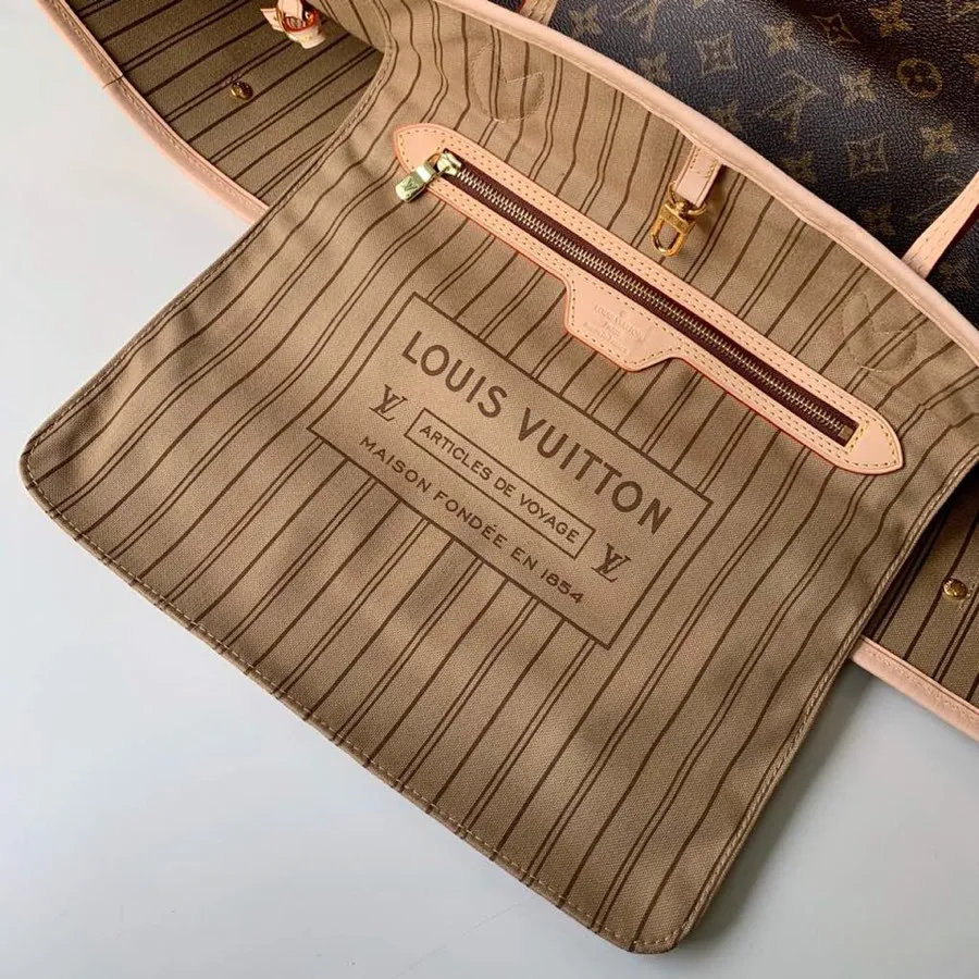 LOUIS VUITTON NEVERFULL GM TOTE BAG MONOGRAM COATED CANVAS BEIGE M40990_8 LOUIS VUITTON NEVERFULL GM TOTE BAG MONOGRAM COATED CANVAS BEIGE M40990 8