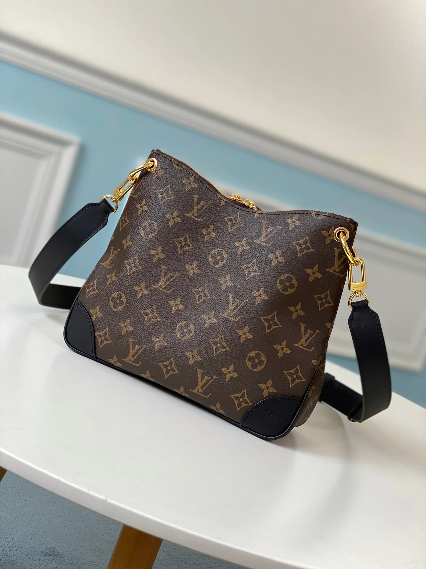 LOUIS VUITTON ODÉON PM SHOULDER BAG MONOGRAM COATED CANVAS BLACK M45353_3 LOUIS VUITTON ODEON PM SHOULDER BAG MONOGRAM COATED CANVAS BLACK M45353 3