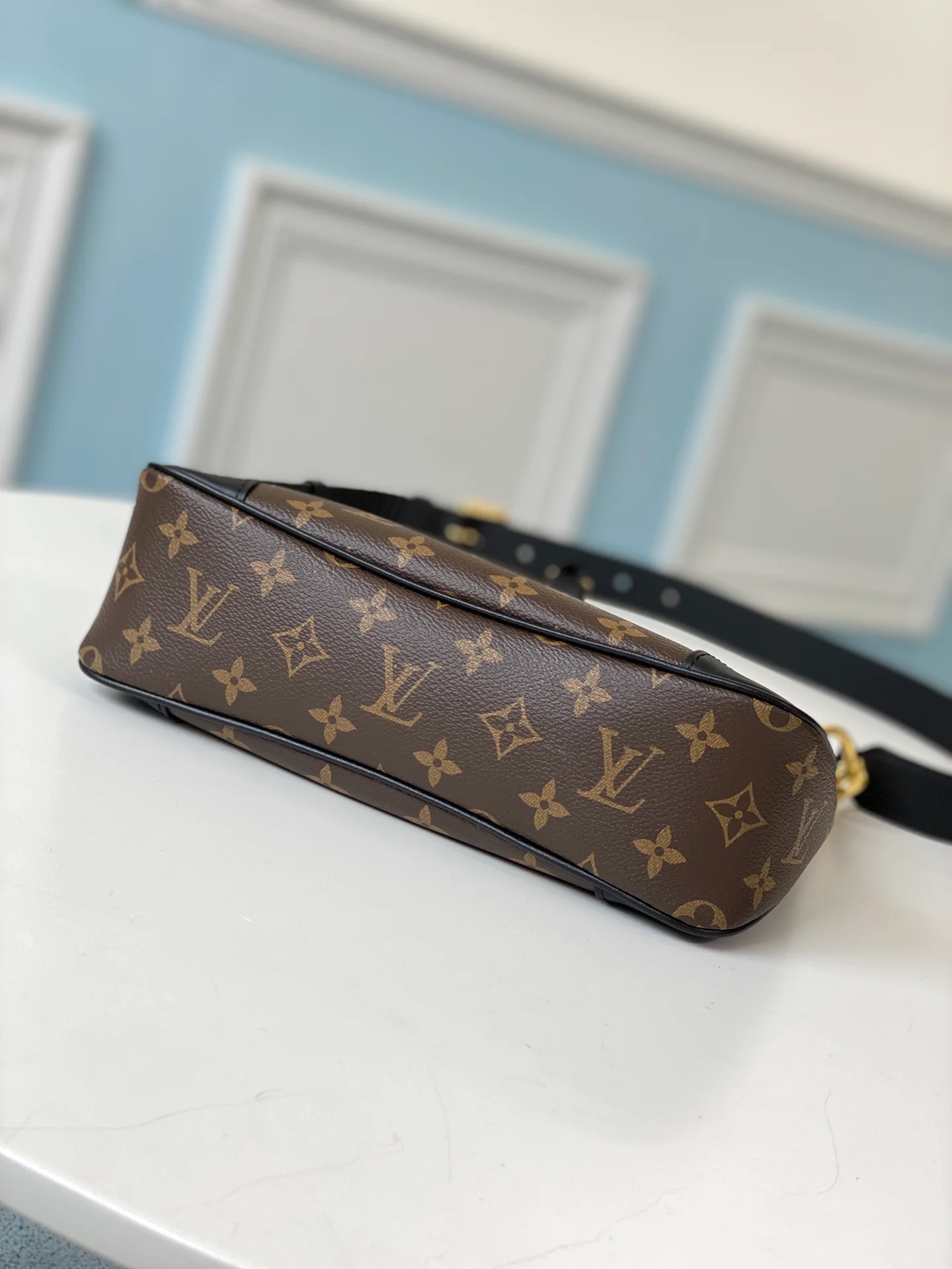 LOUIS VUITTON ODÉON PM SHOULDER BAG MONOGRAM COATED CANVAS BLACK M45353_4 LOUIS VUITTON ODEON PM SHOULDER BAG MONOGRAM COATED CANVAS BLACK M45353 4