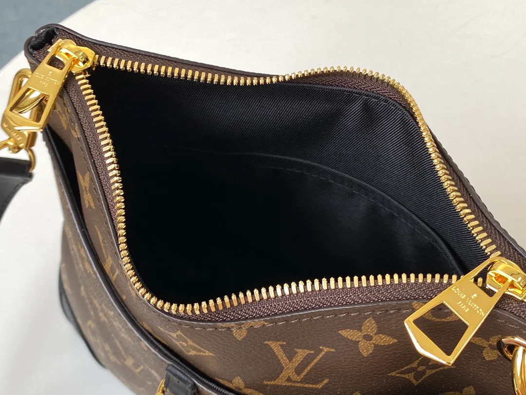 LOUIS VUITTON ODÉON PM SHOULDER BAG MONOGRAM COATED CANVAS BLACK M45353_5 LOUIS VUITTON ODEON PM SHOULDER BAG MONOGRAM COATED CANVAS BLACK M45353 5