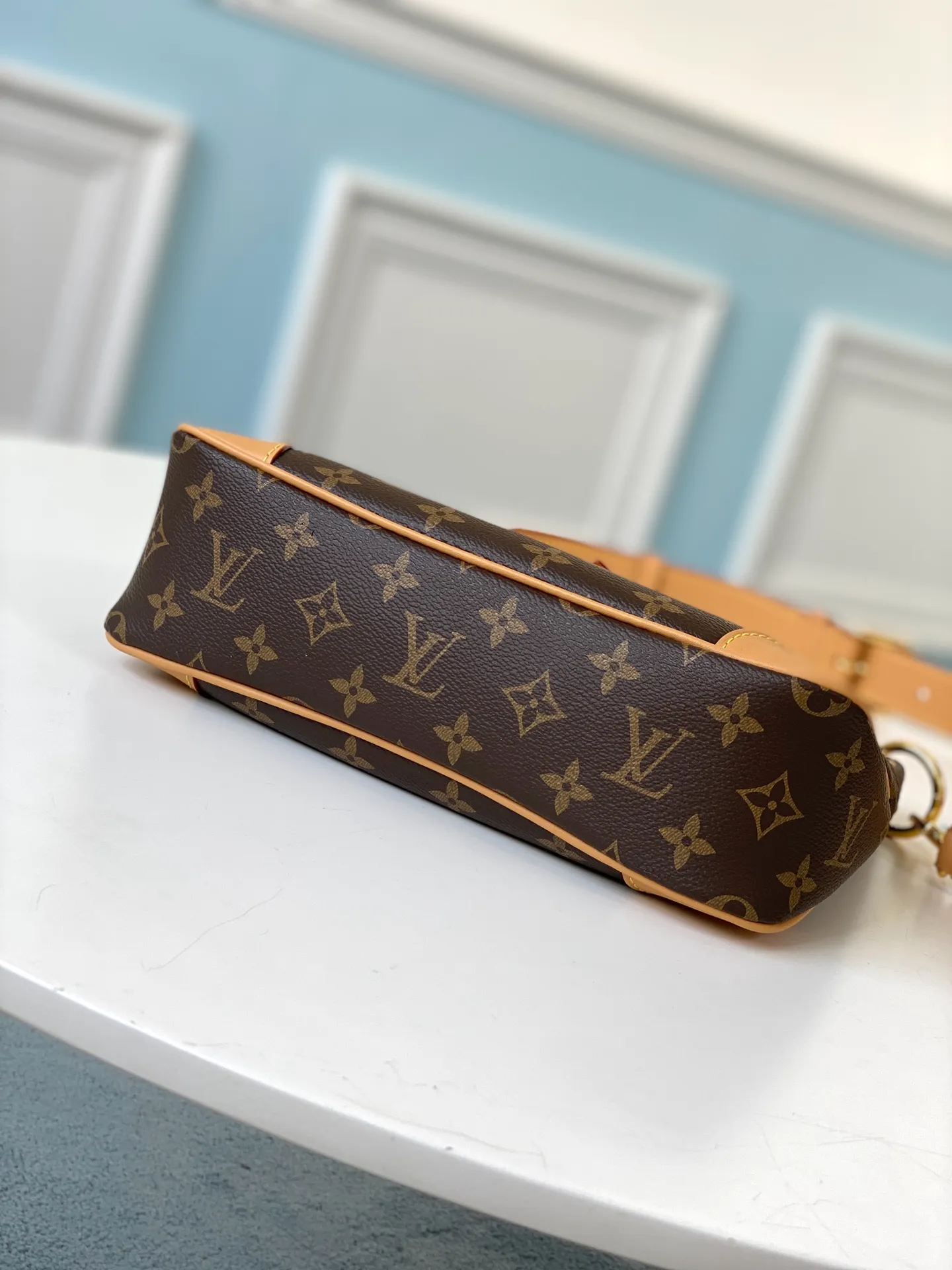 LOUIS VUITTON ODÉON PM SHOULDER BAG MONOGRAM COATED CANVAS NATURAL M45354_4 LOUIS VUITTON ODEON PM SHOULDER BAG MONOGRAM COATED CANVAS NATURAL M45354 4