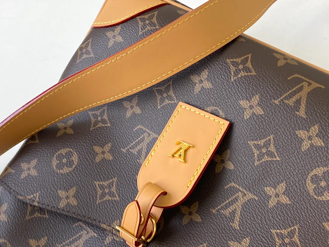 LOUIS VUITTON ODÉON PM SHOULDER BAG MONOGRAM COATED CANVAS NATURAL M45354_9 LOUIS VUITTON ODEON PM SHOULDER BAG MONOGRAM COATED CANVAS NATURAL M45354 9