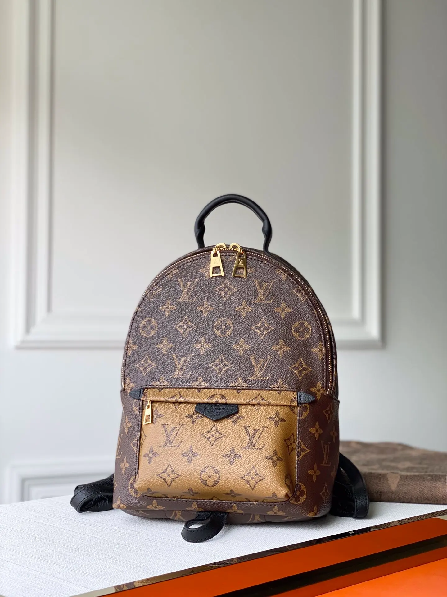 LOUIS VUITTON PALM SPRINGS PM BACKPACK MONOGRAM REVERSE COATED CANVAS M44870_1 LOUIS VUITTON PALM SPRINGS PM BACKPACK MONOGRAM REVERSE COATED CANVAS M44870 1