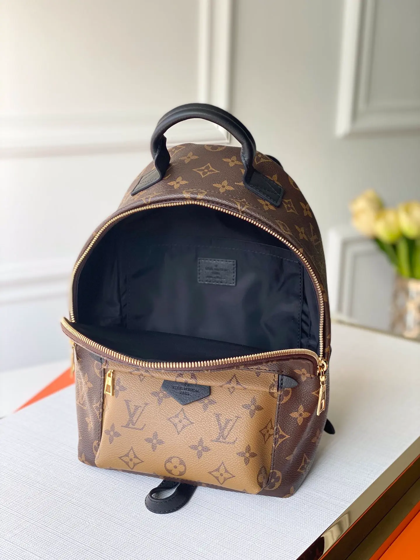LOUIS VUITTON PALM SPRINGS PM BACKPACK MONOGRAM REVERSE COATED CANVAS M44870_5 LOUIS VUITTON PALM SPRINGS PM BACKPACK MONOGRAM REVERSE COATED CANVAS M44870 5